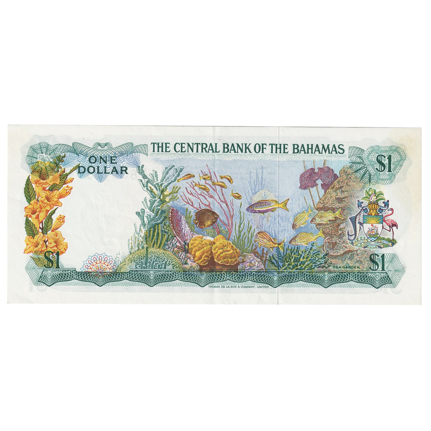 Bahamas 1974 1 Dollar Note, Pick #35a, EF (Stain)