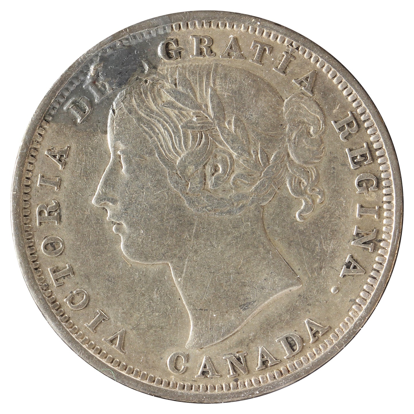 1858 Canada 20-cents VF-EF (VF30) Holed