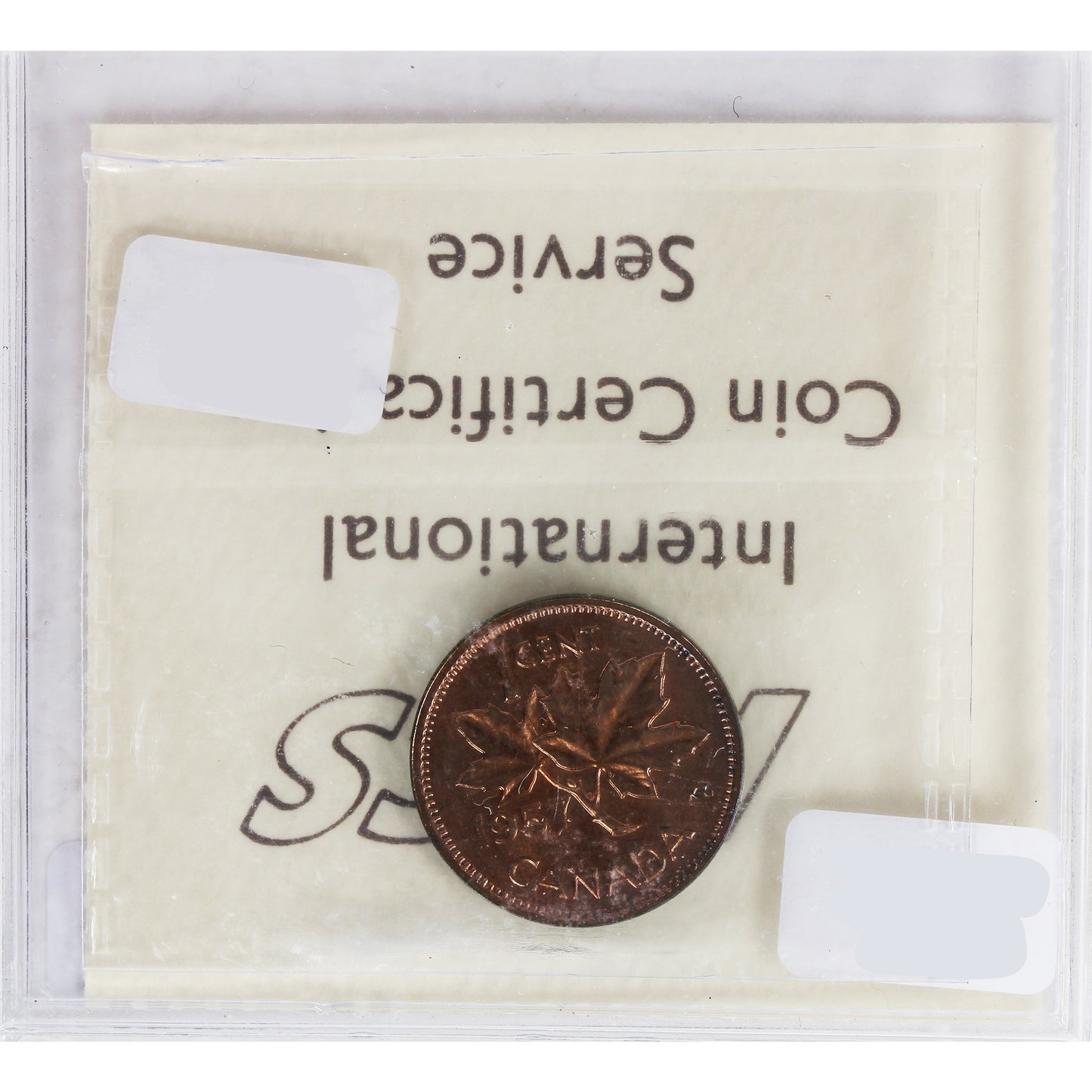 1957 Canada 1-cent ICCS Certified PL66 Red