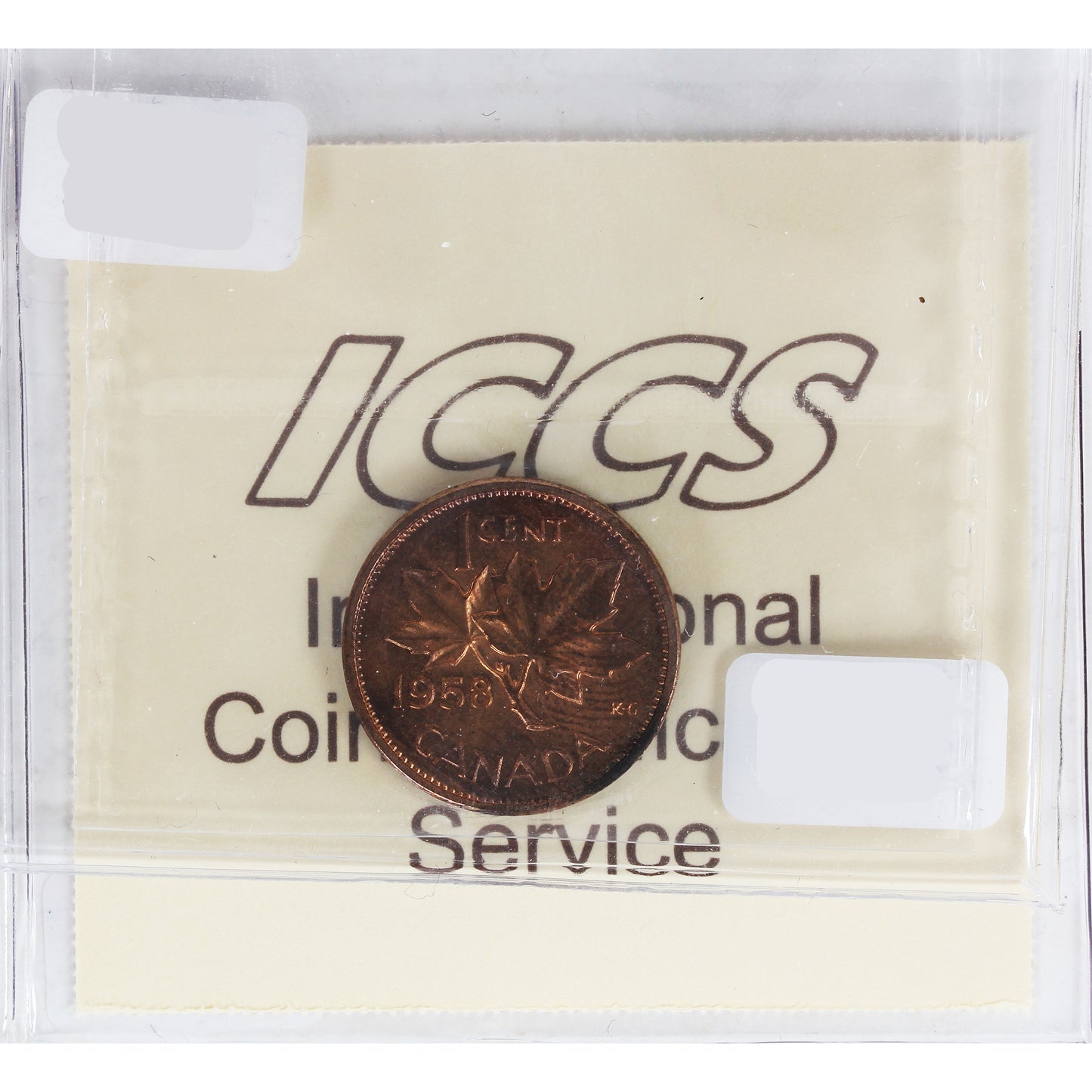 1958 Canada 1-cent ICCS Certified PL66 Red