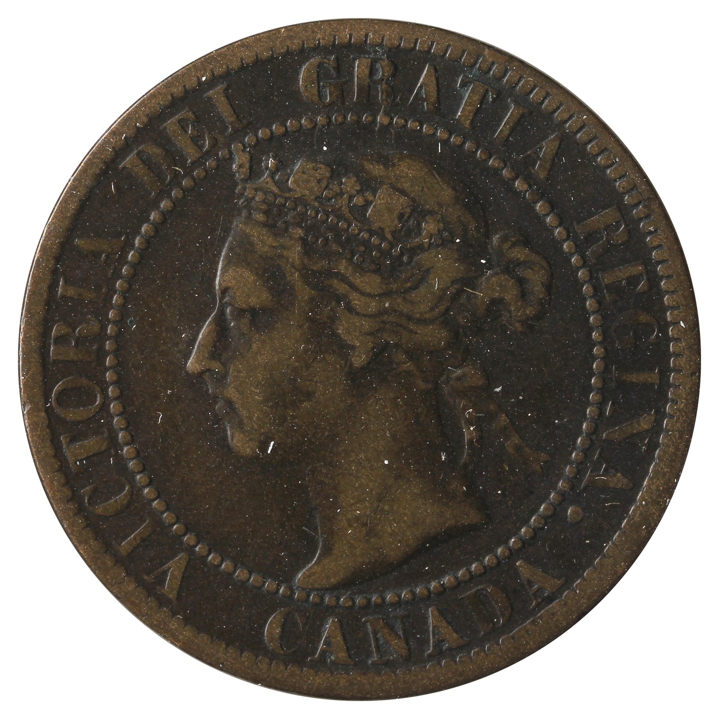 1895 Canada 1-Cent F-VF (F15) Scratched, Cleaned or Impaired.