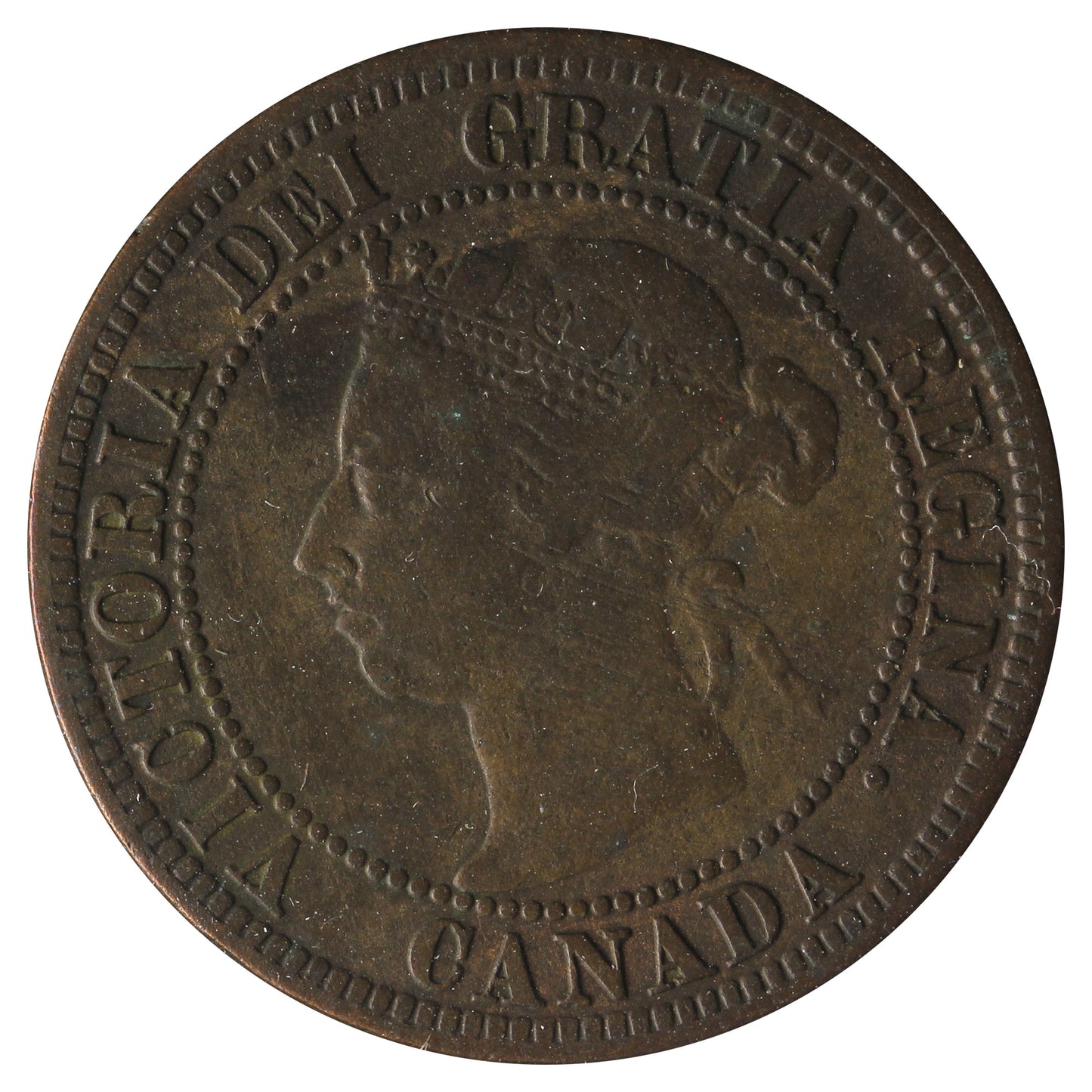 1891 SDLL Obv. 3 Canada 1-Cent Fine (F12) Impaired