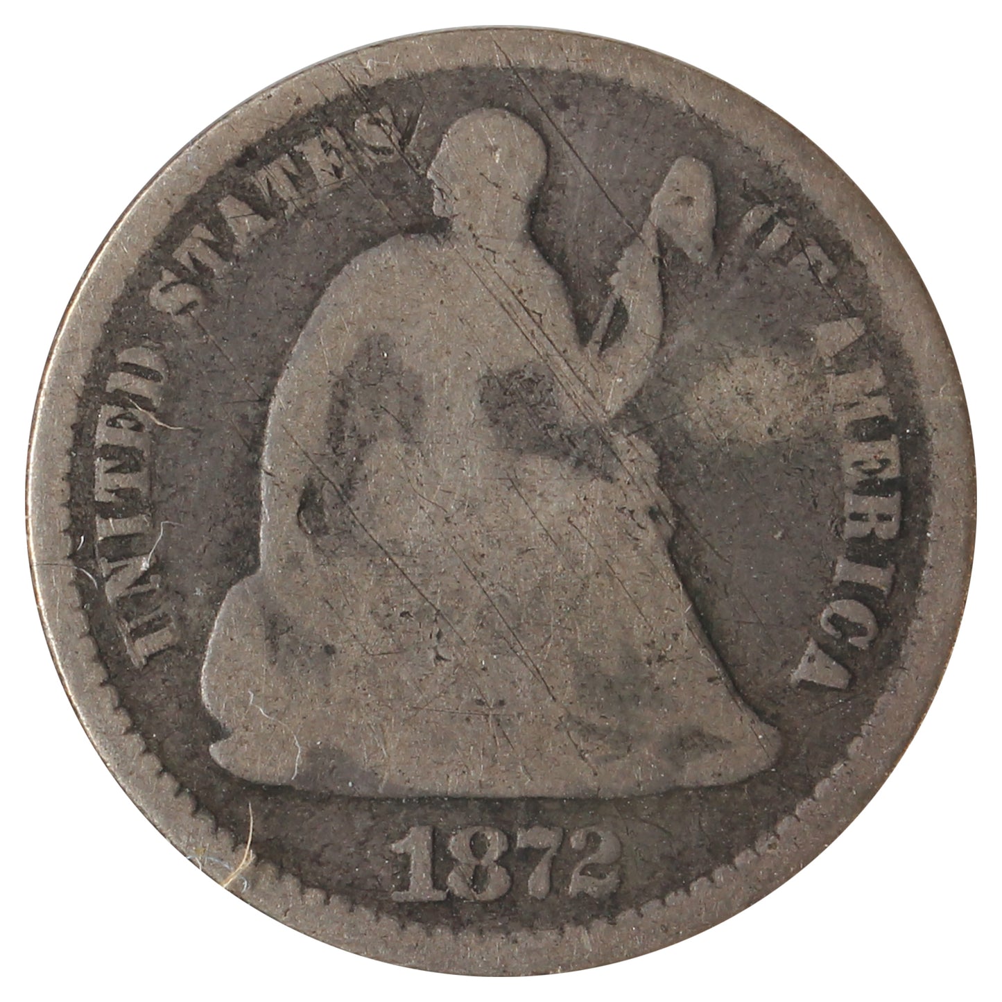 1872 USA Half Dime Good (G4) Bent