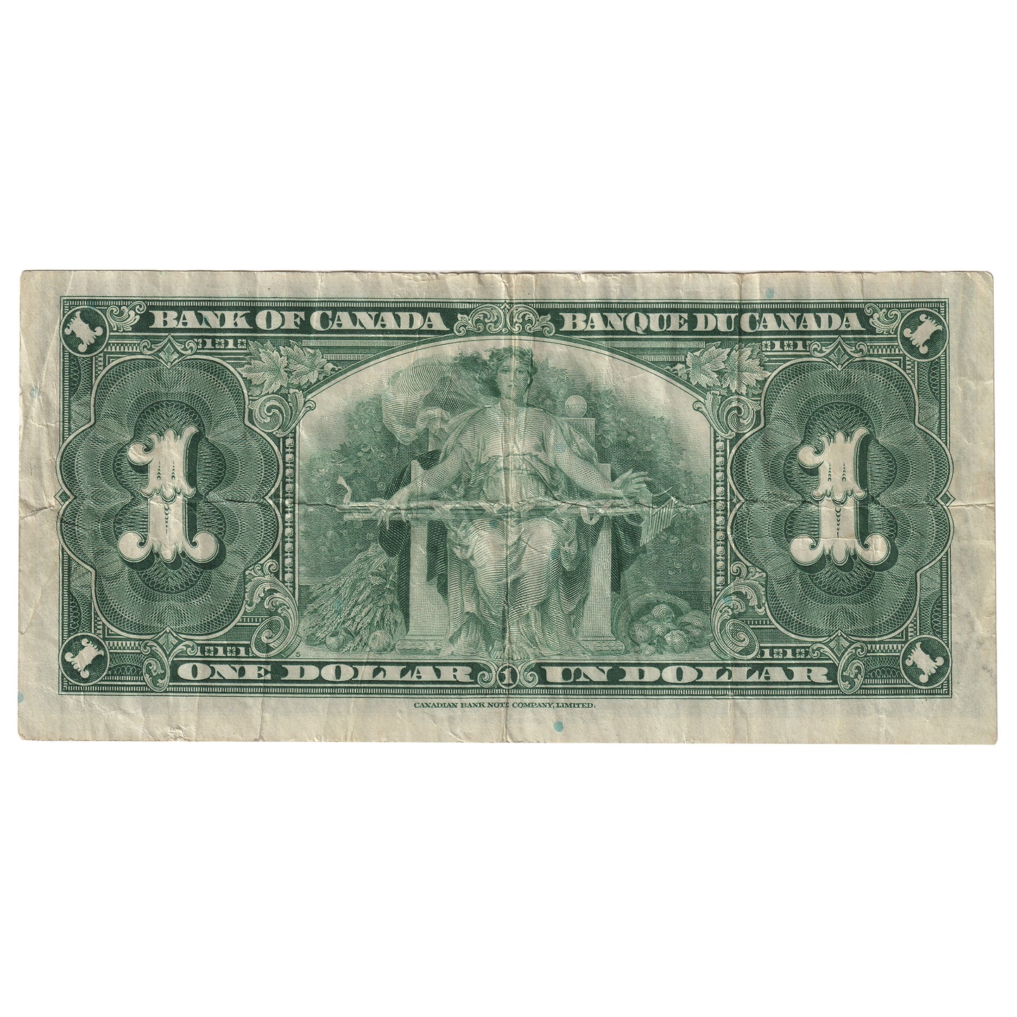 BC-21a 1937 Canada $1 Osborne-Towers, D/A. VF (Tear)