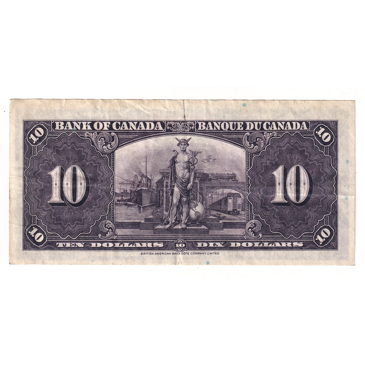 BC-24a 1937 Canada $10 Osborne-Towers, A/D (Tear)