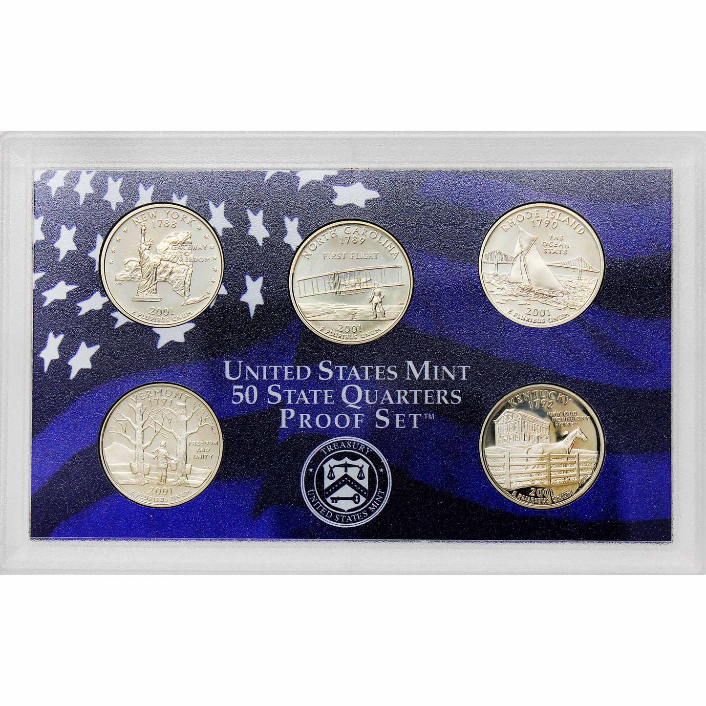 Lot of 3x 2001 USA P&D State Quarter Collection