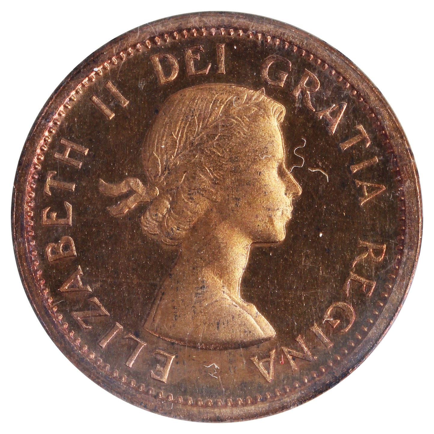 1959 Canada 1-cent ICCS Certified PL-67 Red, Heavy Cameo
