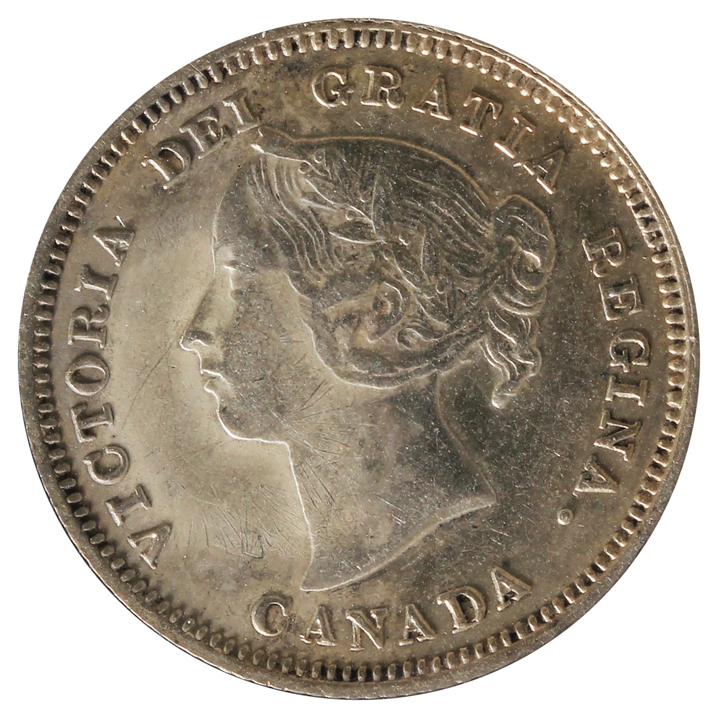 1890H Canada 5-Cents EF-AU (EF45) Scratched, marks, or impaired