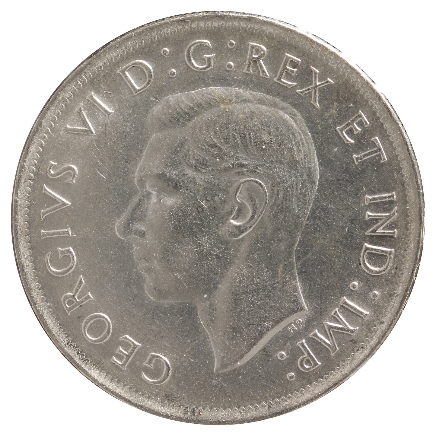 1938 Canada Dollar Almost Uncirculated (AU50) Scratched, Cleaned or Impaired