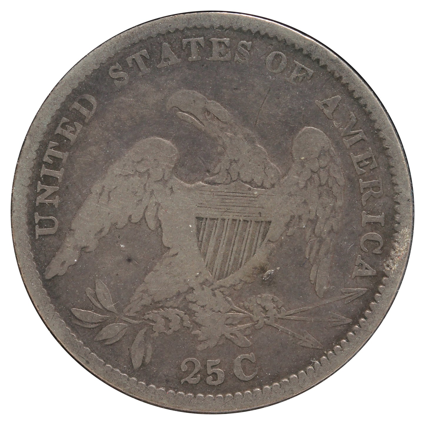 1834 USA Quarter Fine (F12) Impaired