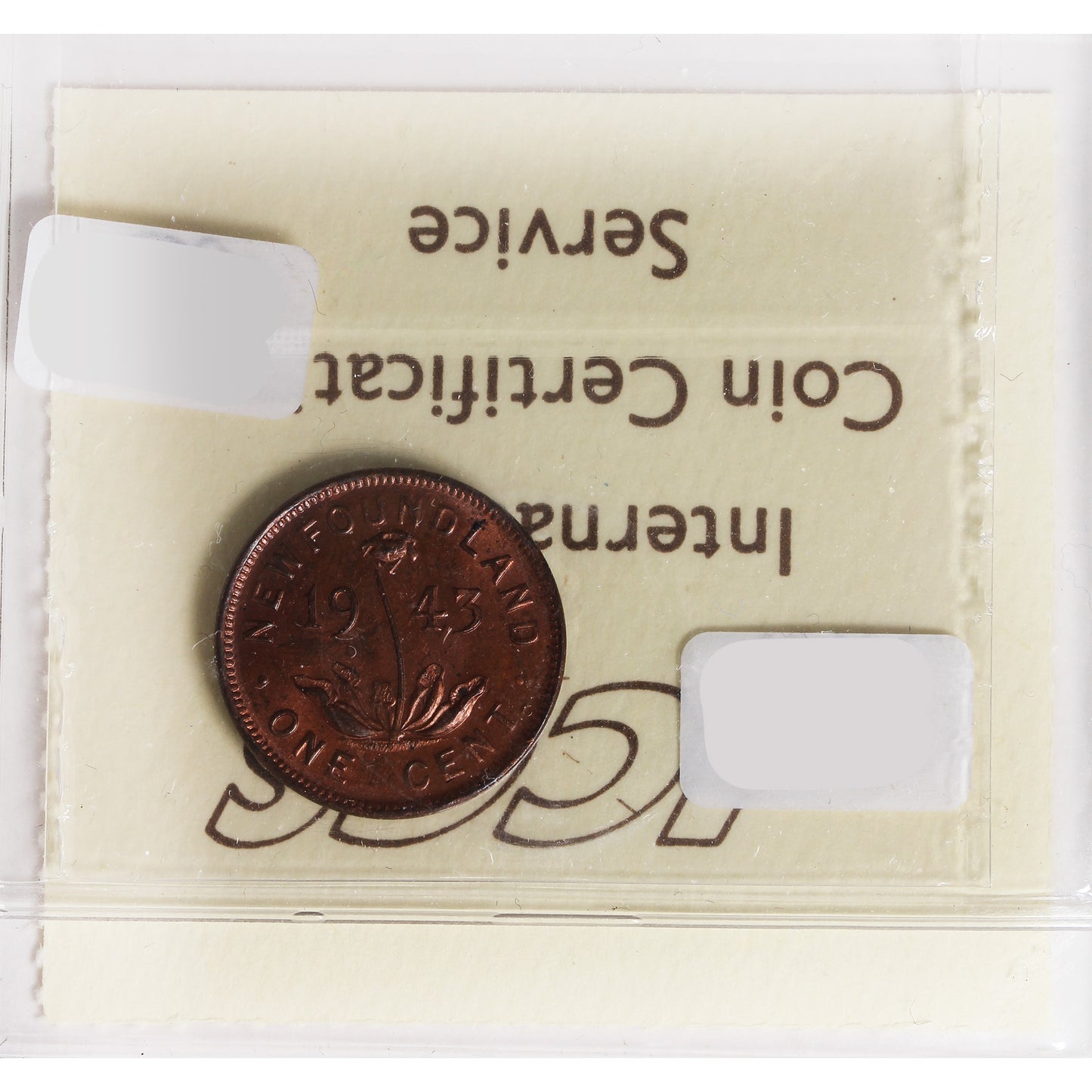 1943C Newfoundland 1-Cent ICCS Certified MS62 Red & Brown