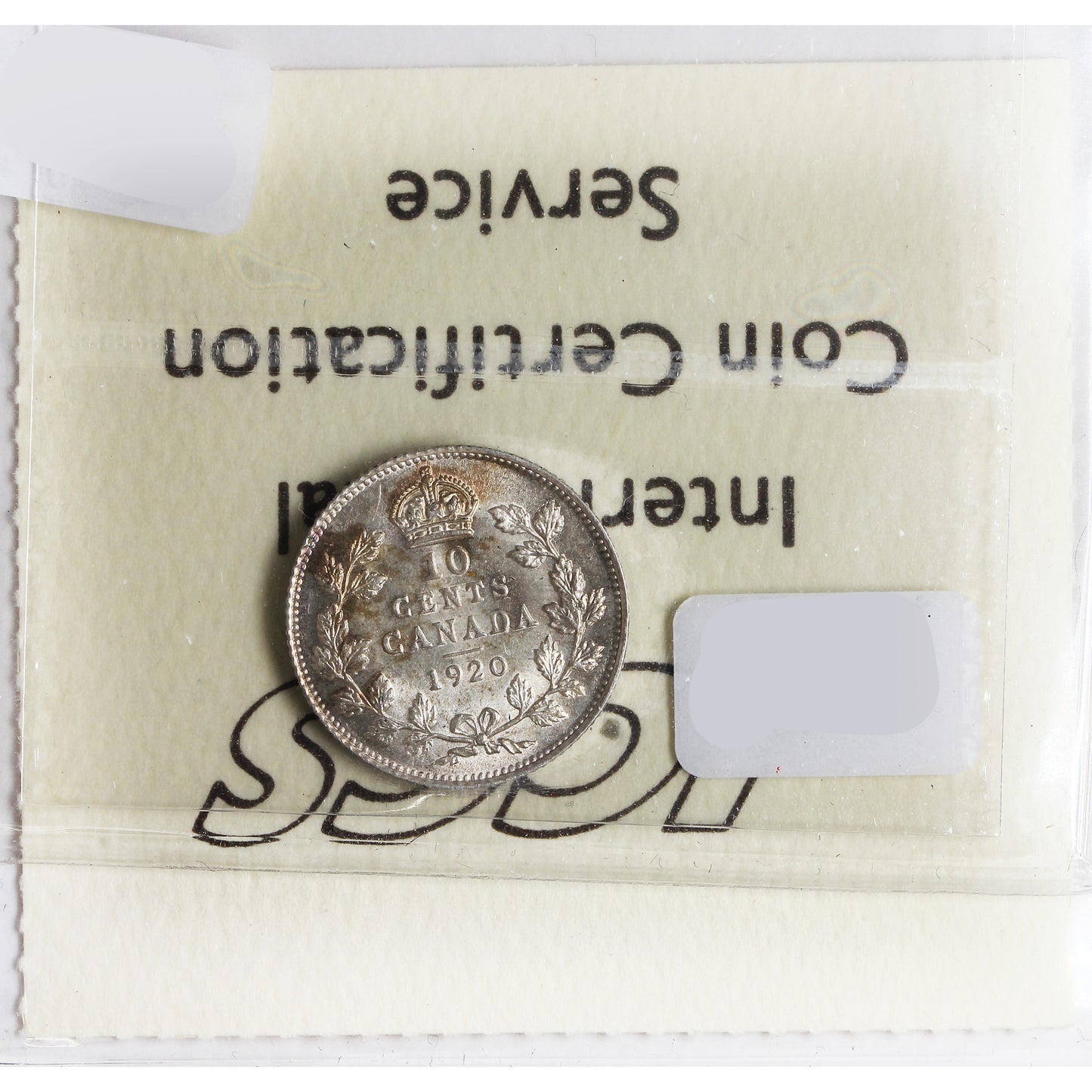 1920 Canada 10-Cents ICCS Certified AU55 (Cleaned)