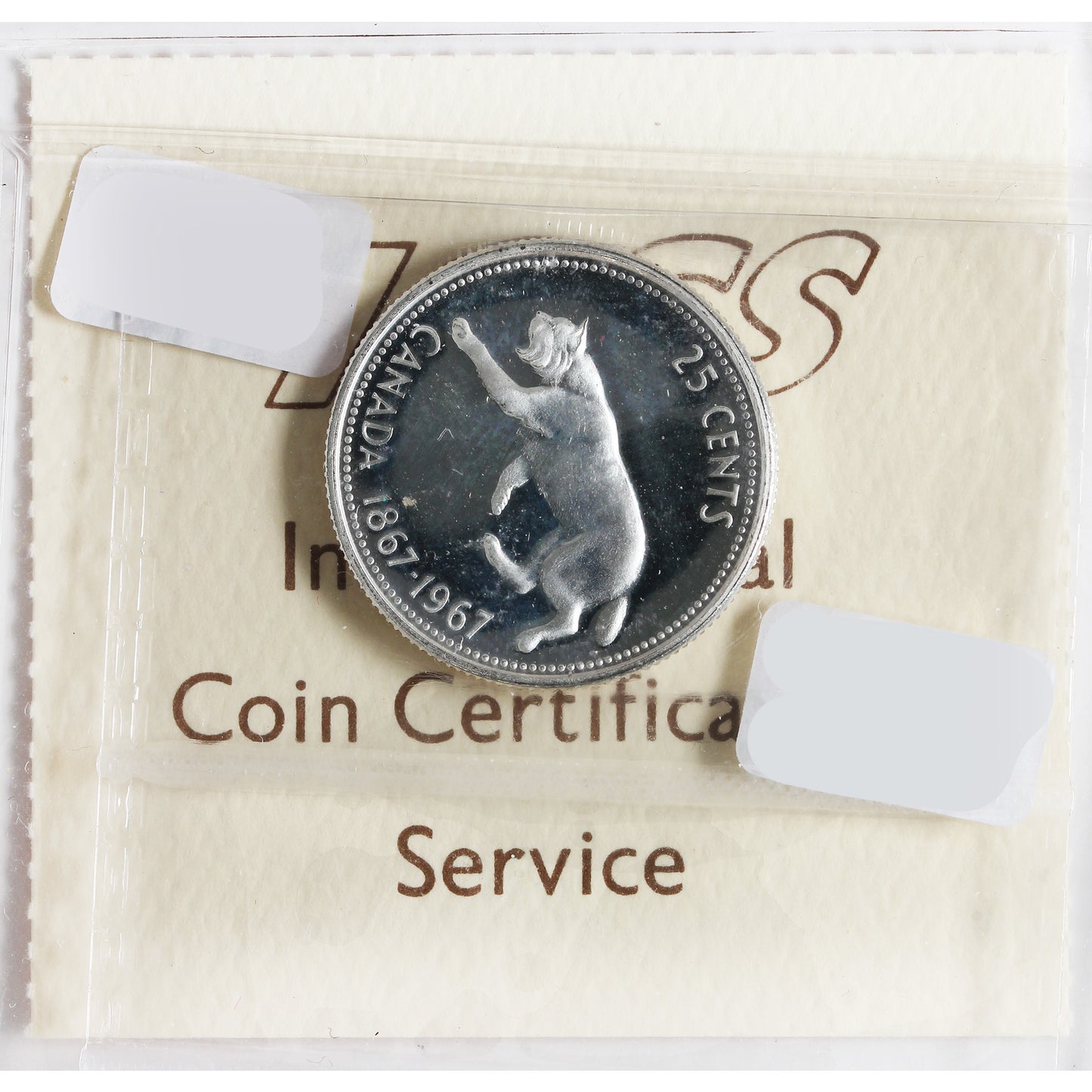 1967 Canada 25-Cents ICCS Certified SP-66 Heavy Cameo (Toned)
