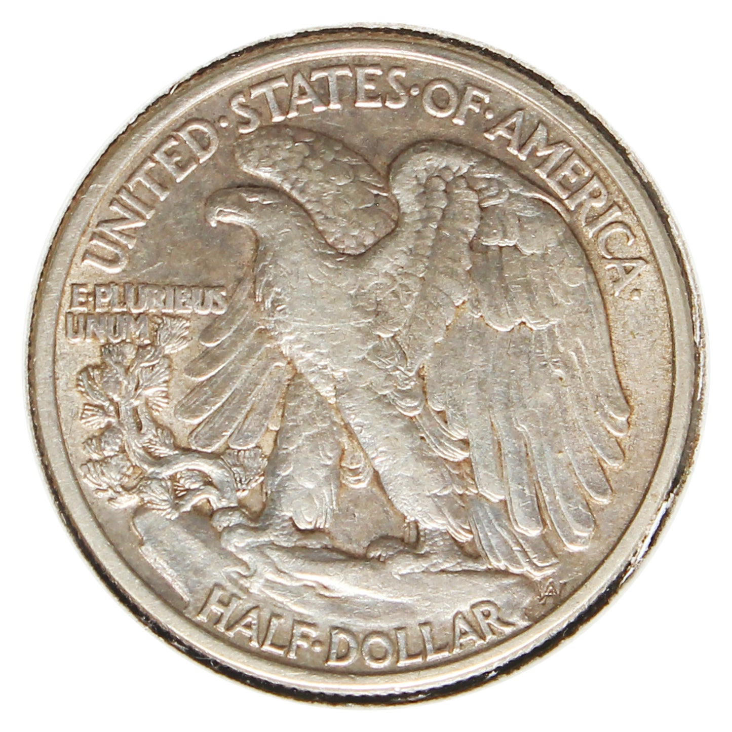 1946 USA Walking Liberty Half Dollar Double Die Reverse, EF (Toned)