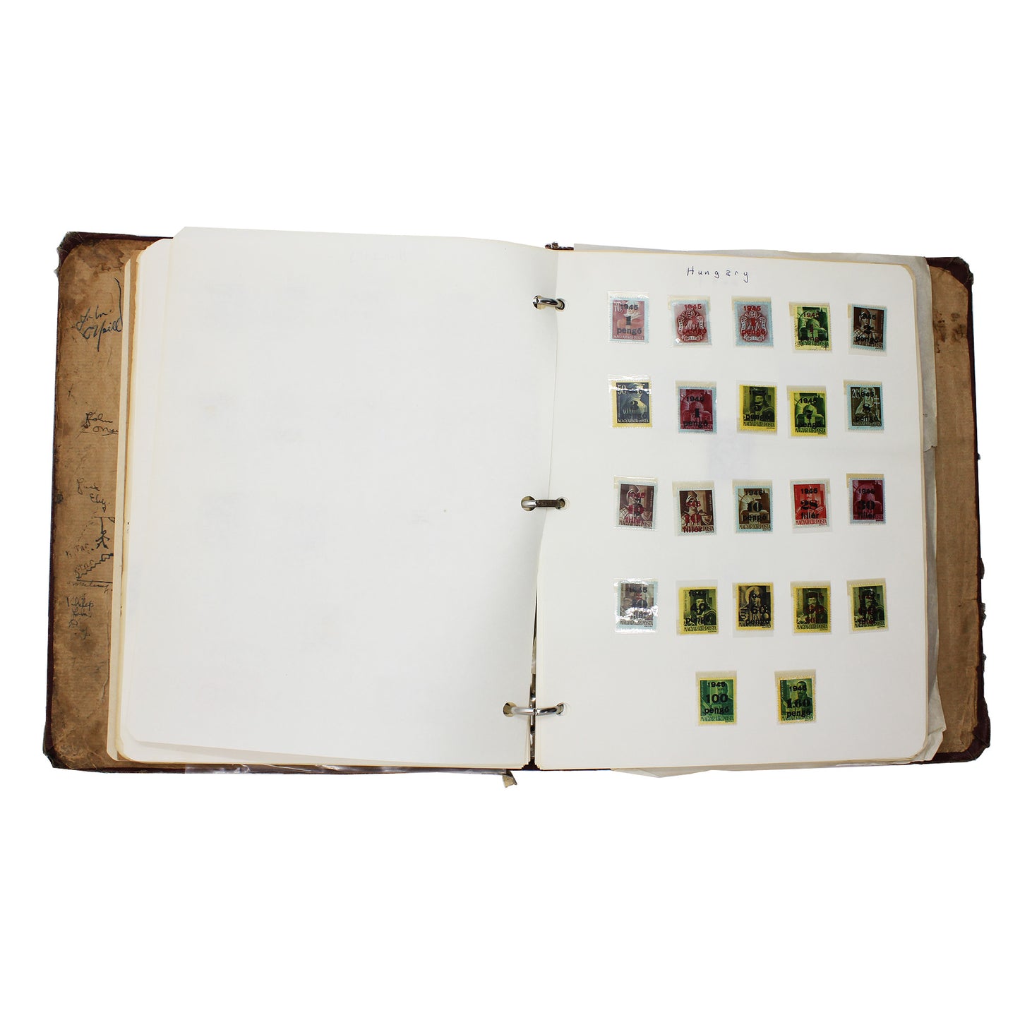 Lot of 100+ World Stamps Mostly Mint in Red Album