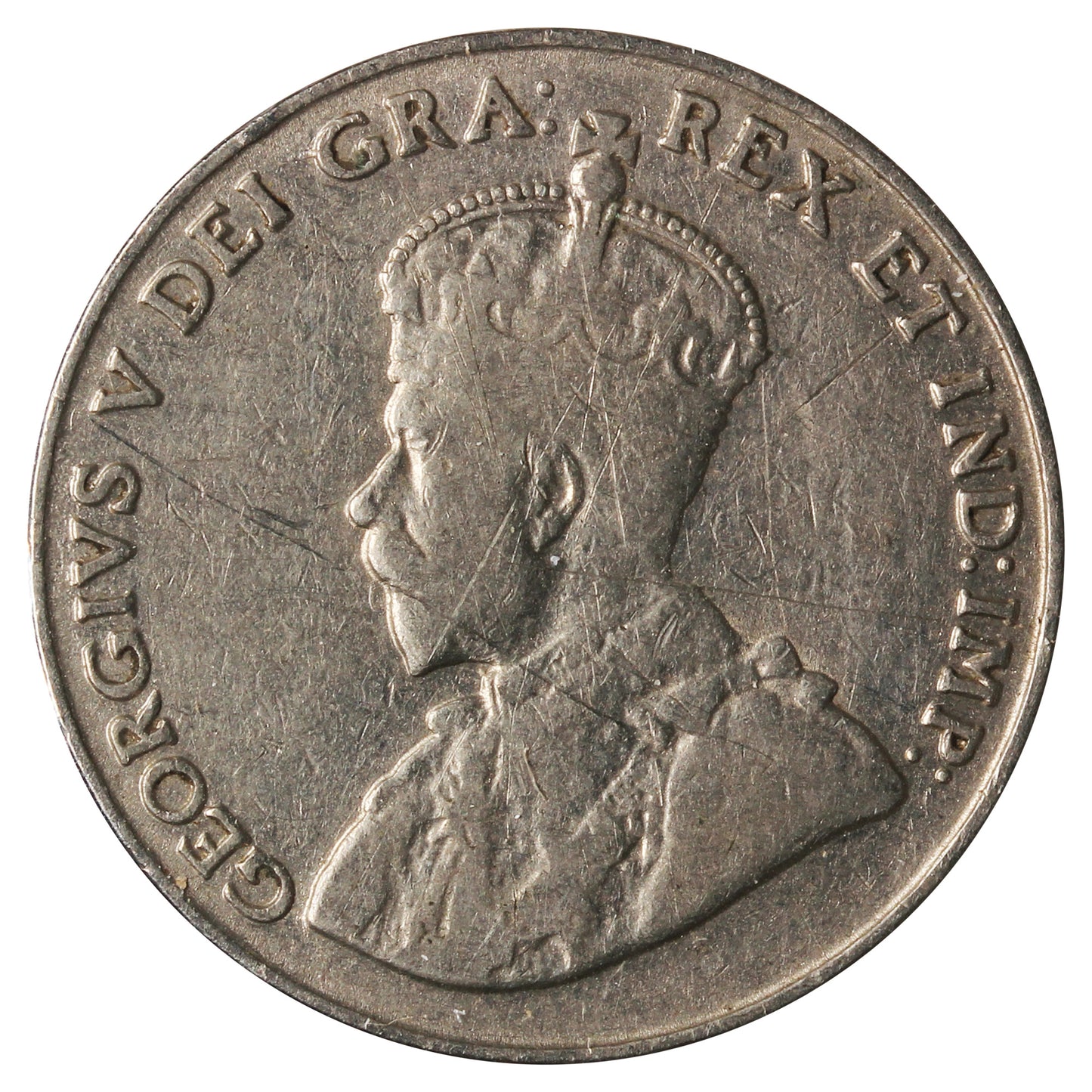 1930 Canada 5-Cents F-VF (F15) Scratched, Cleaned or Impaired