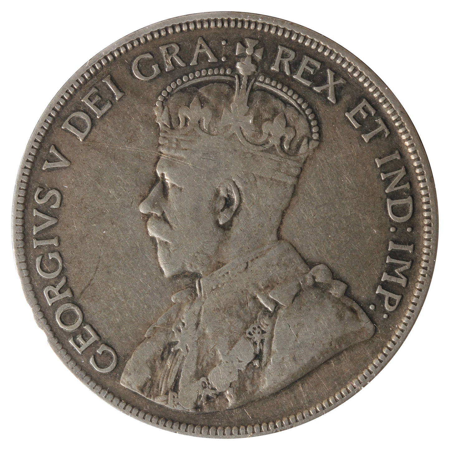 1929 Canada 50-cents Fine (F12) Impaired