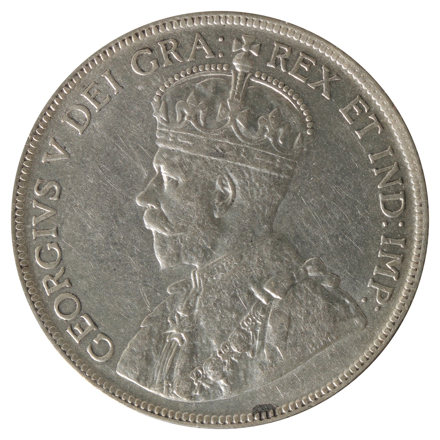 1917c Newfoundland 50-cents Extra Fine (EF-40) Scratched