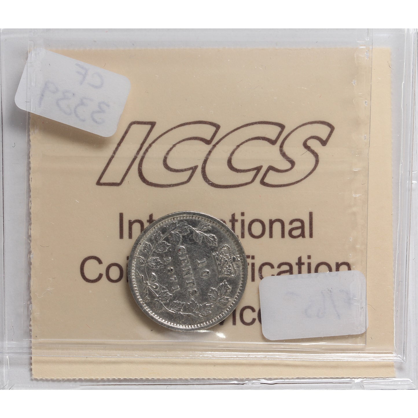 1871 Canada 10-cents ICCS Certified VF30 Cleaned