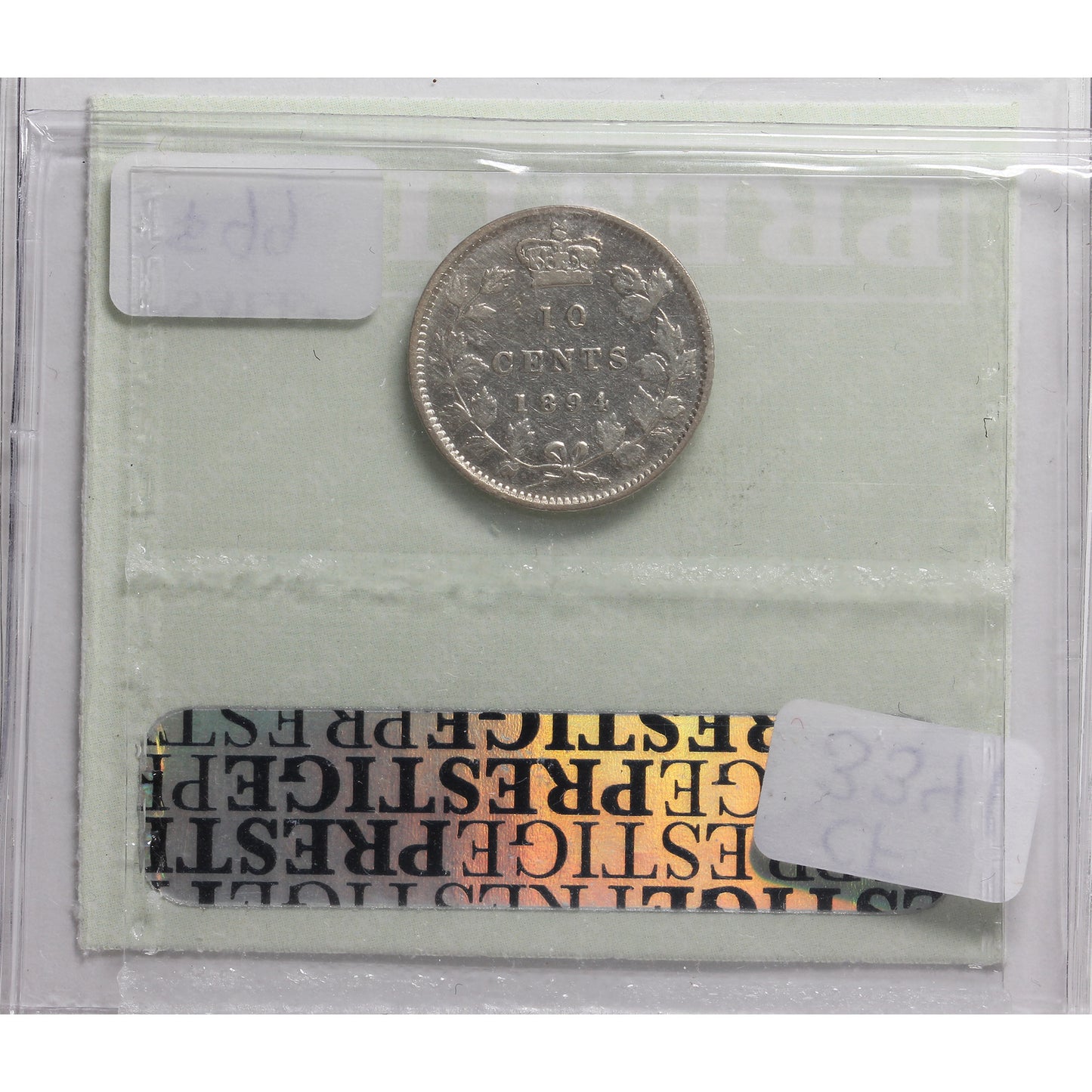 1894 Canada 10-cents Prestige Certified F-15 Cleaned