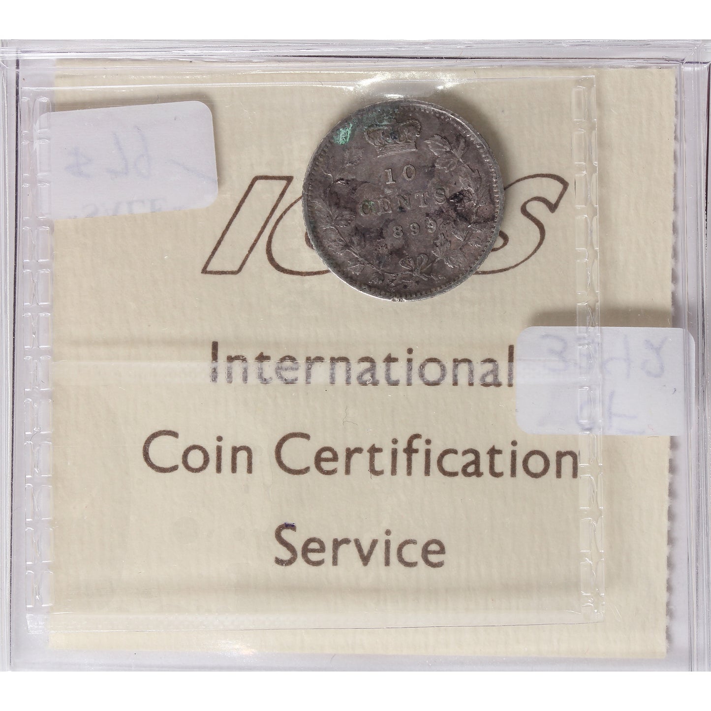 1899 Large 9's Canada 10-cents ICCS Certified VF-20 Corrosion