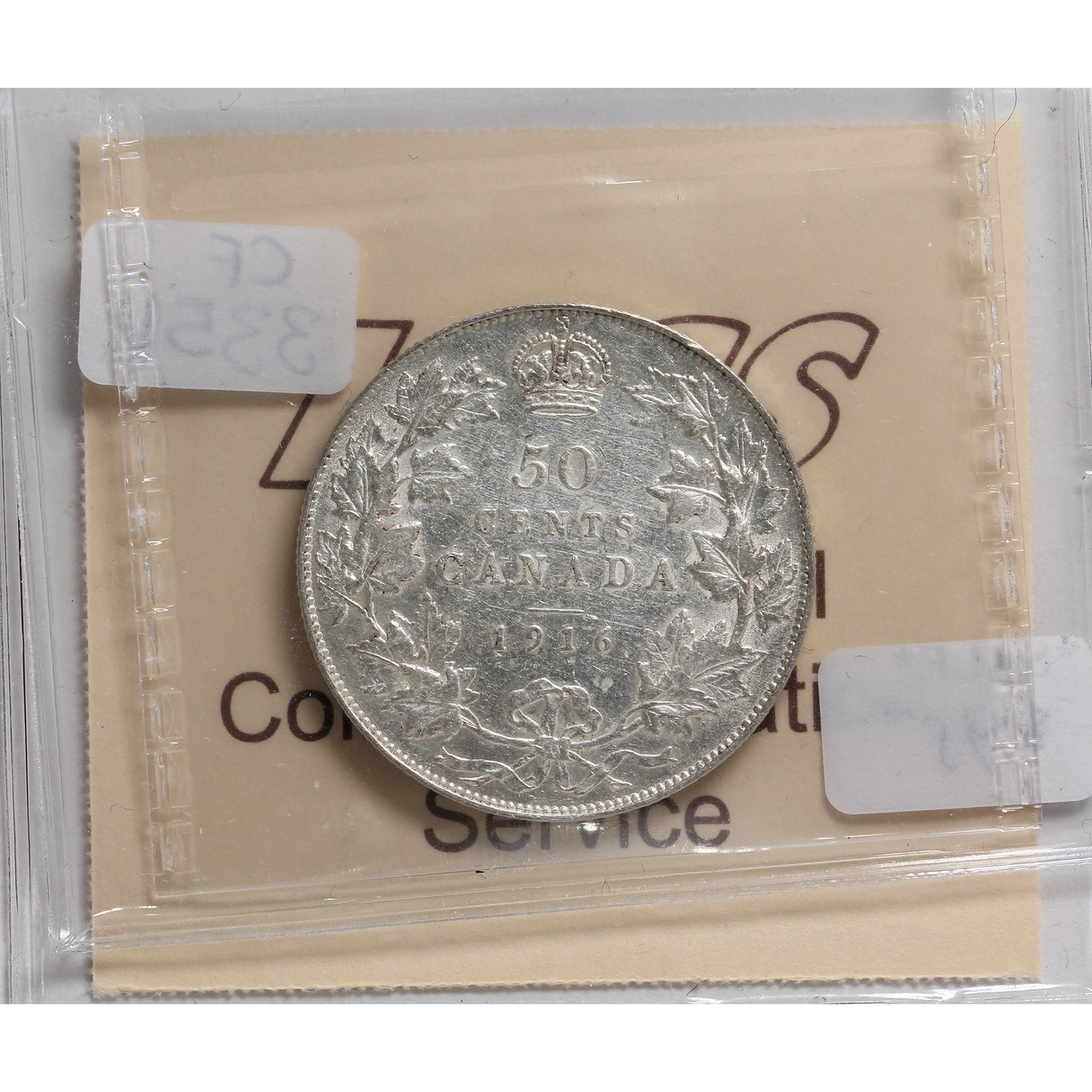 1916 Canada 50-cents ICCS Certified VF-30 Cleaned