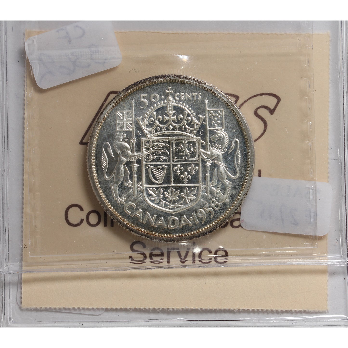 1958 Canada 50-cents ICCS Certified PL65