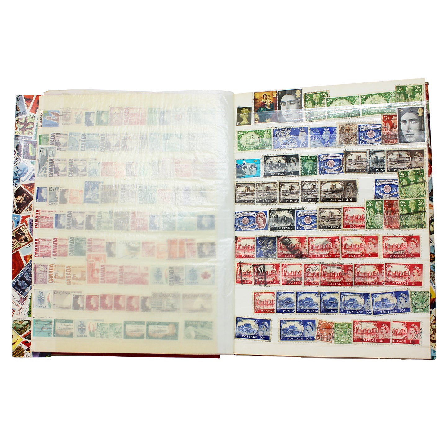 250+ Canada & World Stamps in Fil-I-Safe Album