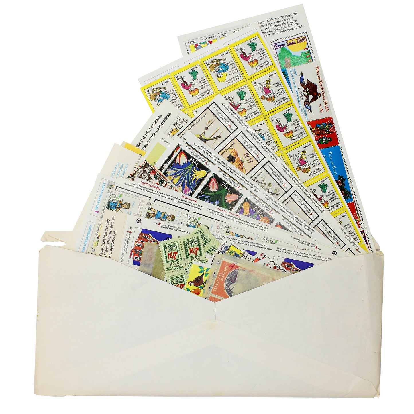 Lot of 50+ Easter Seals & Other Charity Stamps, 50Pcs.