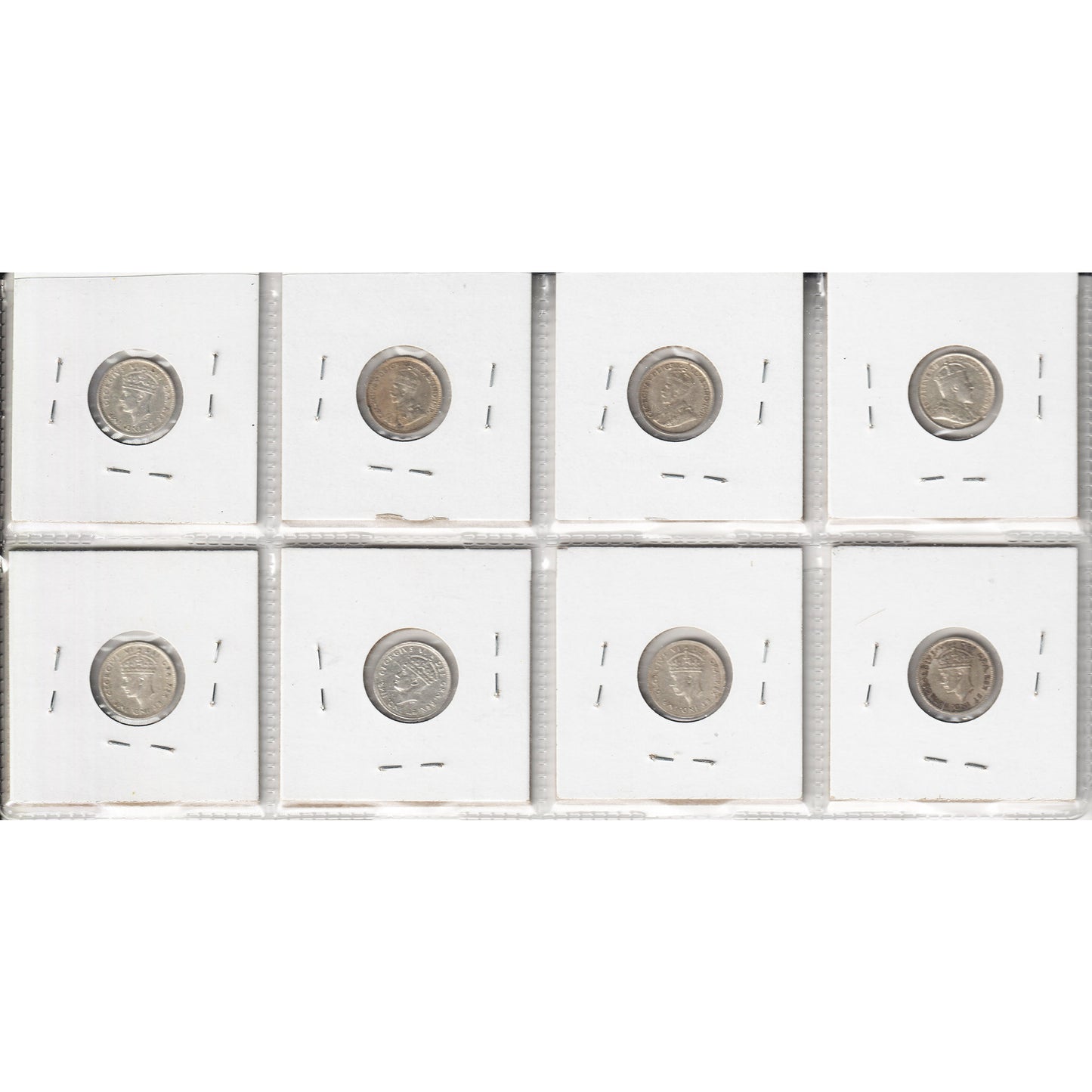 Lot of 8x 1908-1947 Newfoundland 5-Cents, VF-EF to EF-AU, 8Pcs. (Impaired)
