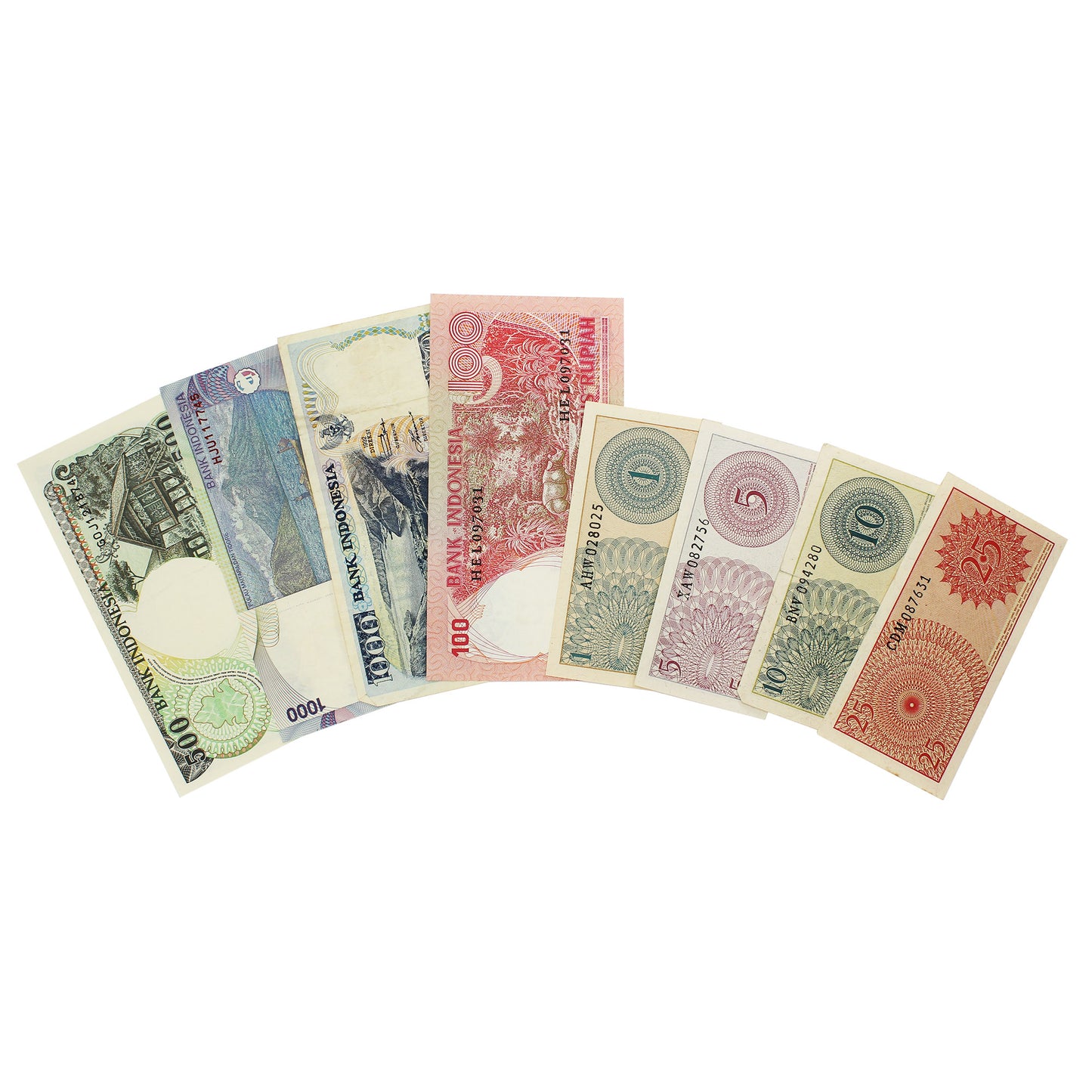 Lot of 8x Different Indonesia Banknotes, Circ. (Sold As Is)