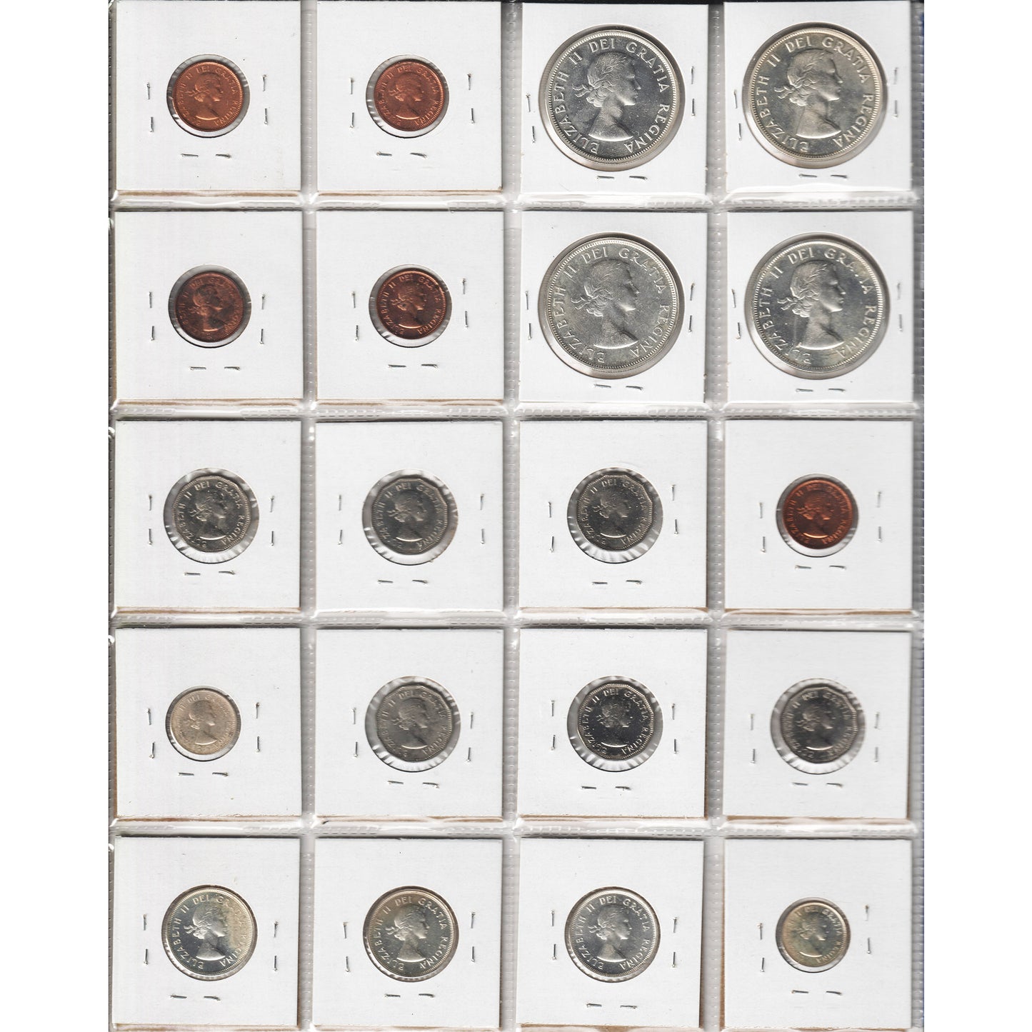 Lot of 20x 1960 Canada Decimal, All PL, 20Pcs. (Toned)
