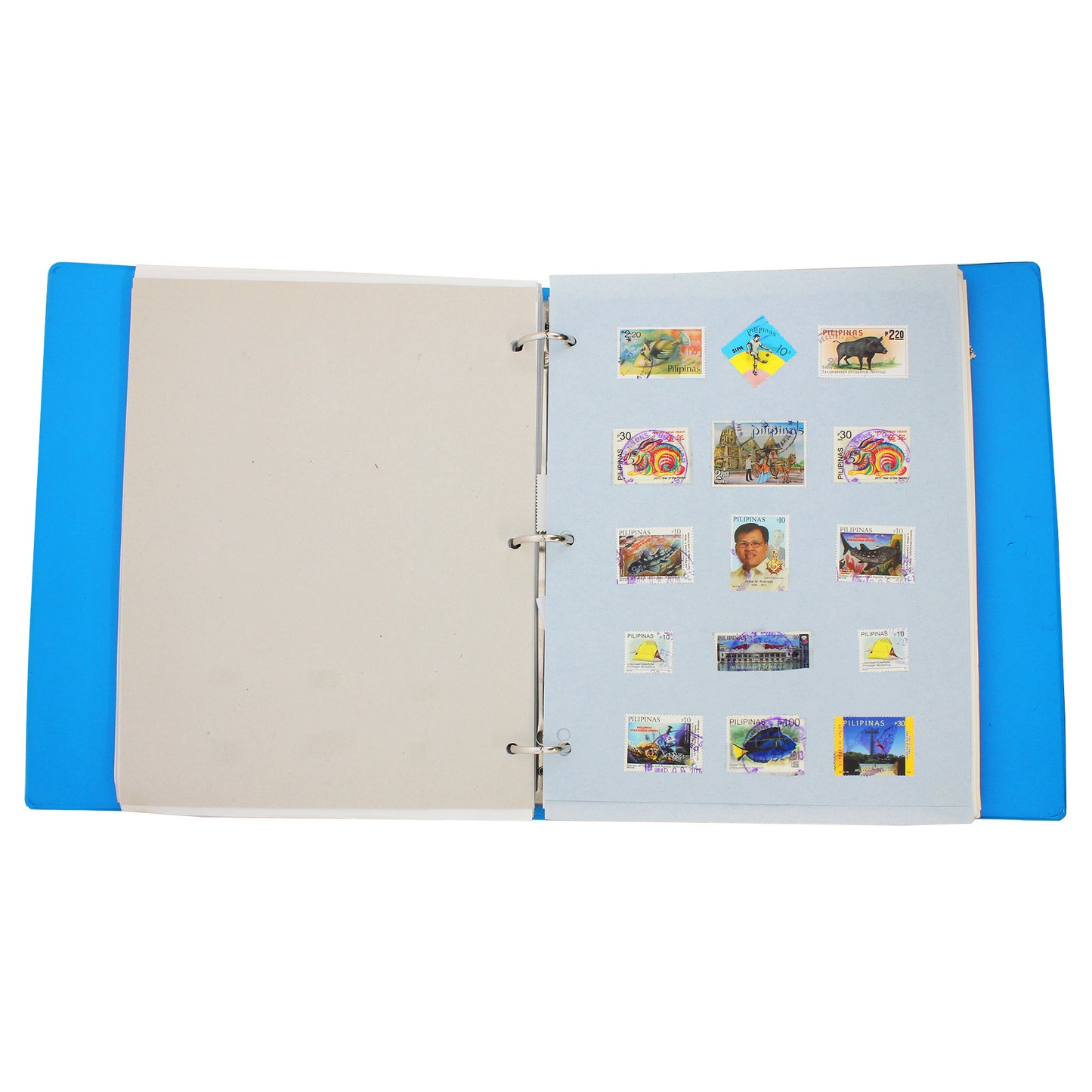 Lot of 2x 300+ World Stamps in Black and Blue Album
