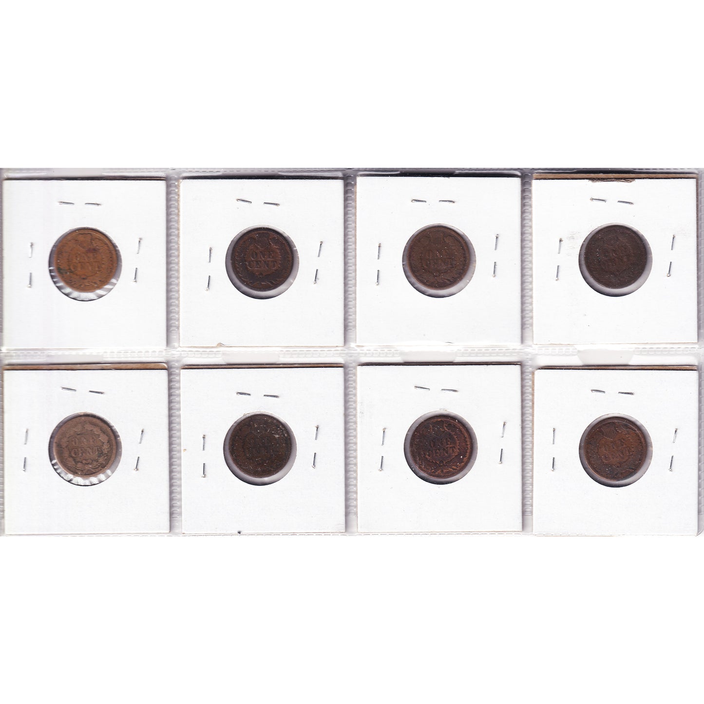 Lot of 8x 1859-1886 USA cent, All G, 8Pcs. (Impaired)