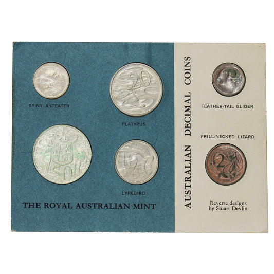 1966 Australia 6-coin Uncirculated Set in Blue Card (Impaired)