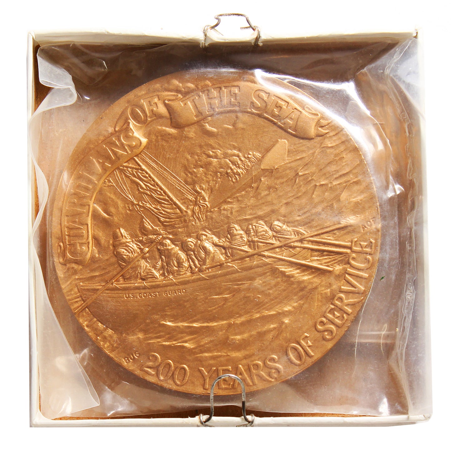 1990 U.S. Coast Guard Bicentennial Copper Medal in Box