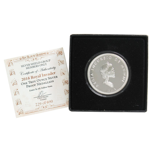 2016 Silver Shield Royal Invader 1oz. .999 Fine Silver Proof Medallion in Case (No Tax)
