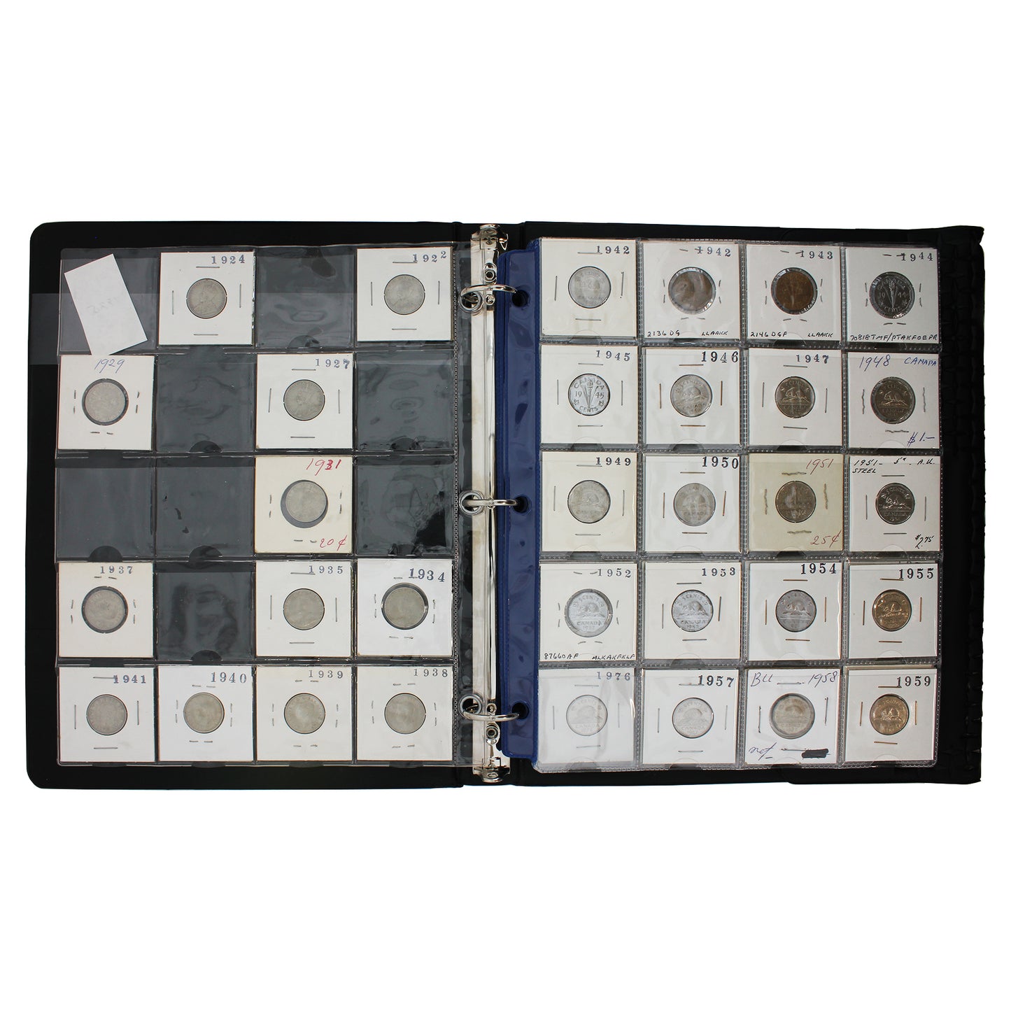 Canada 1-cent and 5-cent Collection in Binder