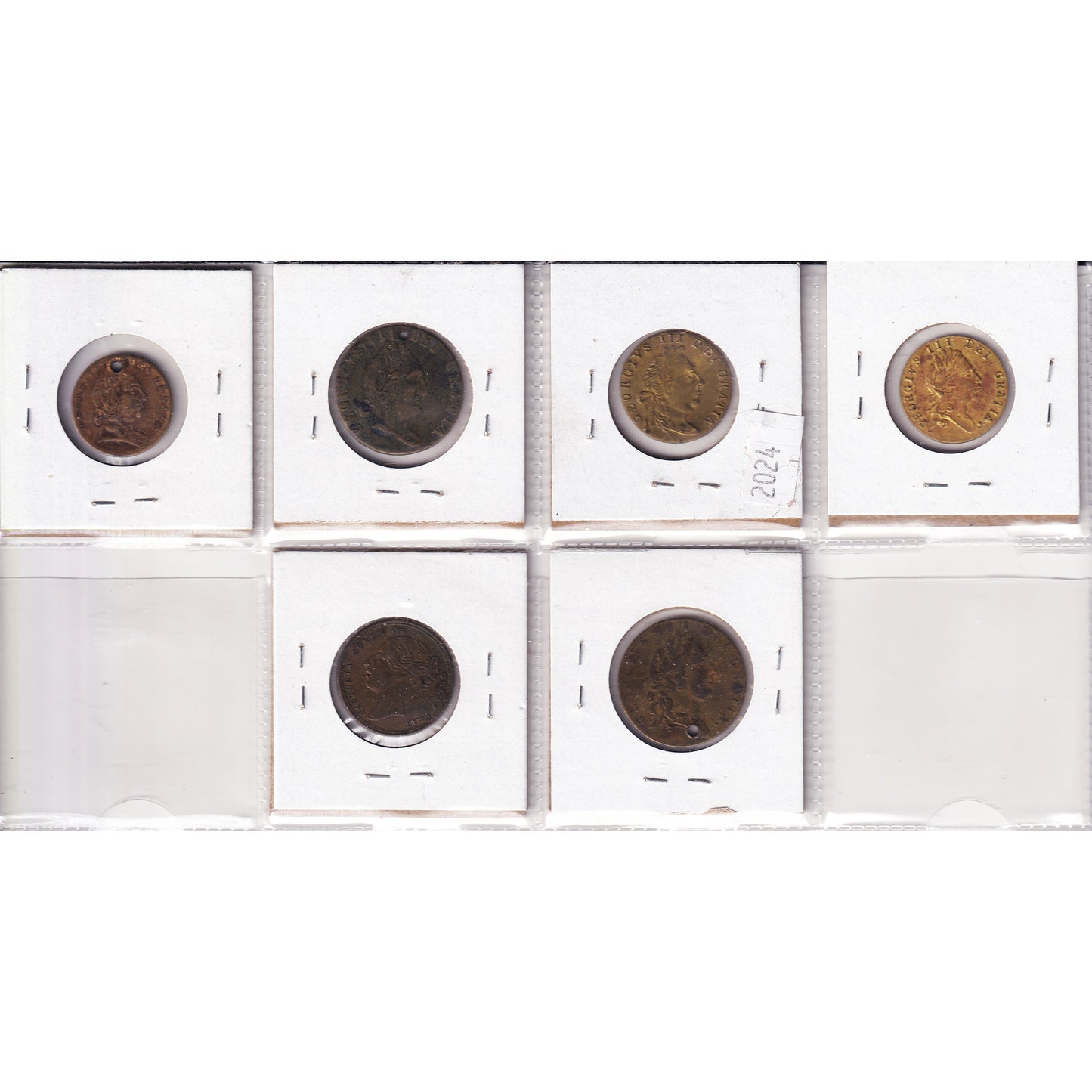 Lot of 6x 1791-1794 Great Britain Game Counter Tokens, 6Pcs.