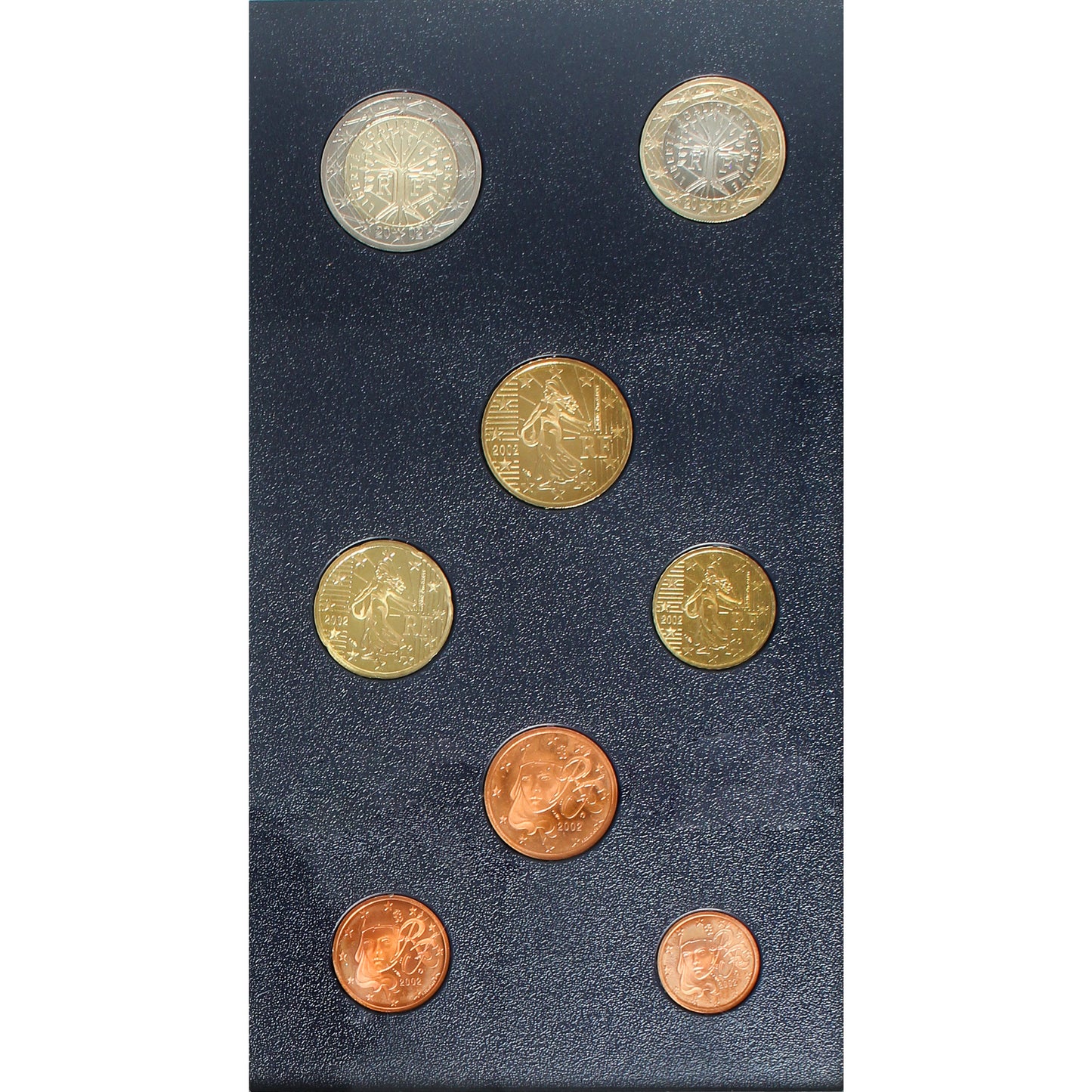 2002 France 8-Coin Proof Set (Impaired)