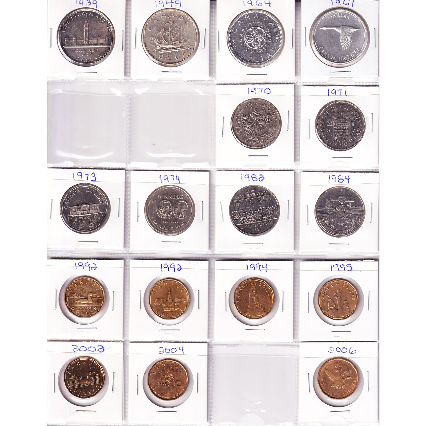 Lot of 47x 1939-2025 Canada Commemorative Dollars, 47Pcs.