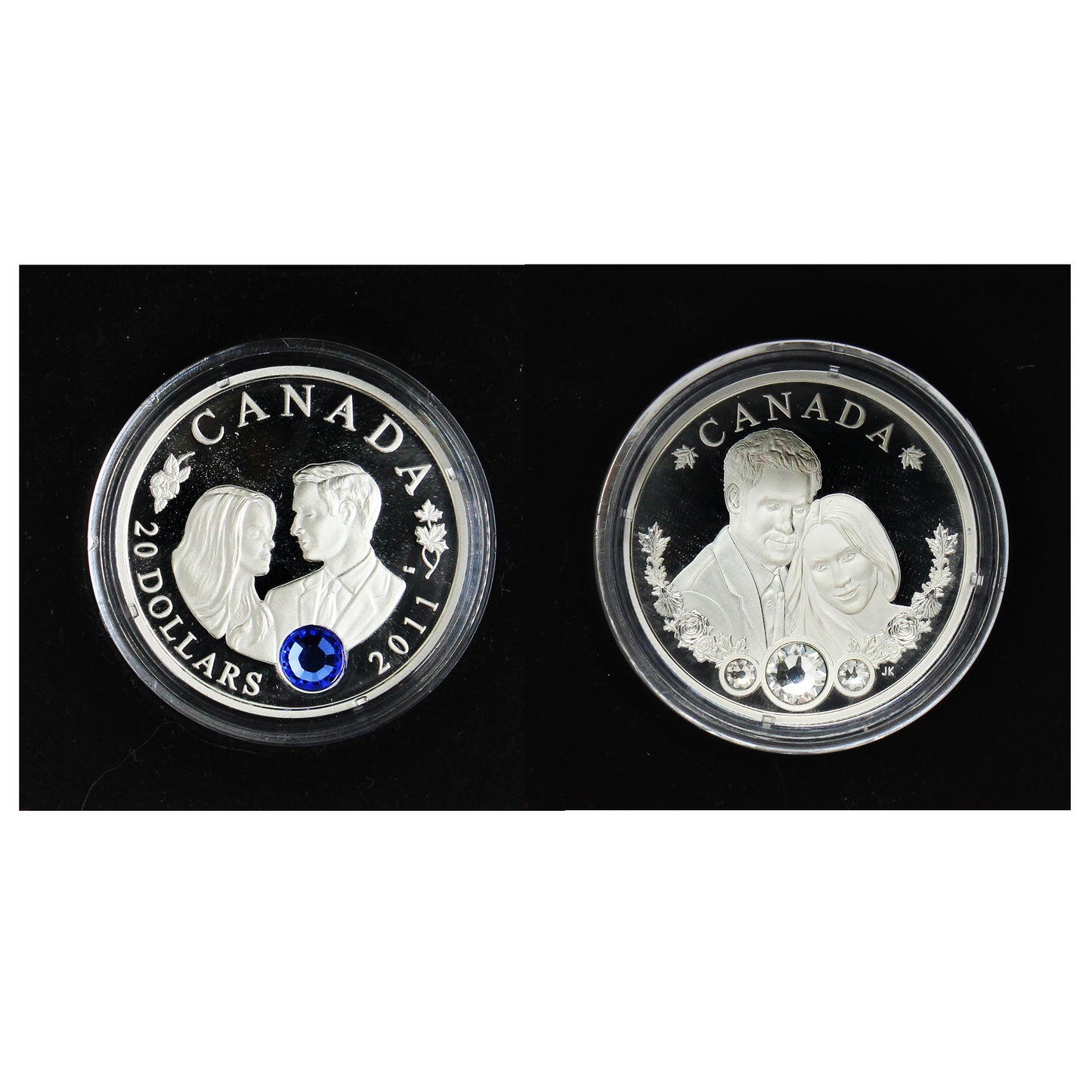 2011 & 2018 Canada $20 Royal Weddings Fine Silver Coins in Cases, 2Pcs (No Tax) Impaired