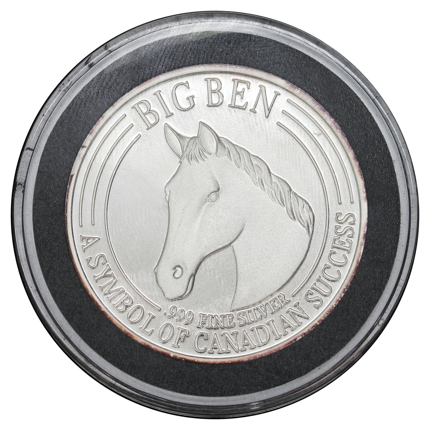 Ian Miller and Big Ben 1oz Fine Silver Round in Case (Light Toning) No Tax