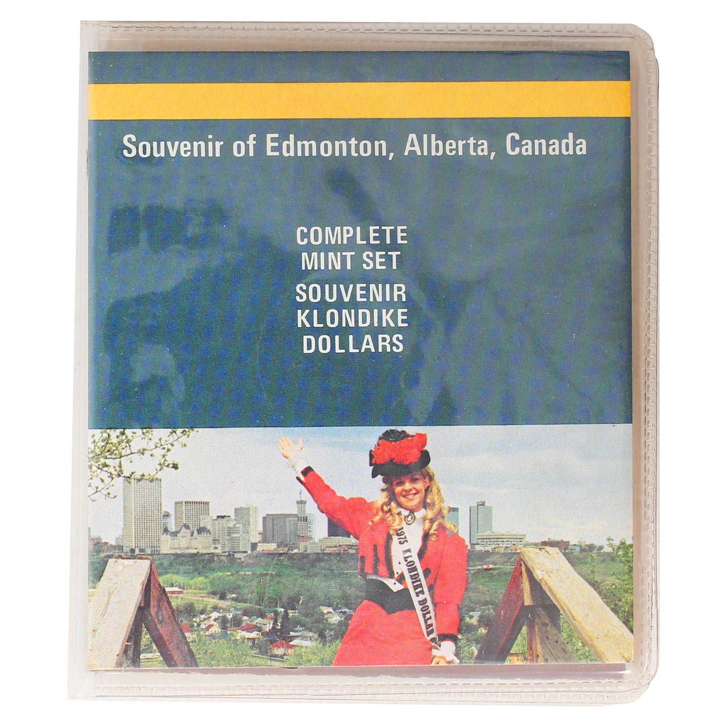 1975 Edmonton AB Klondike Days Trade Dollar 4-coin Mint Set in Folder (Impaired)