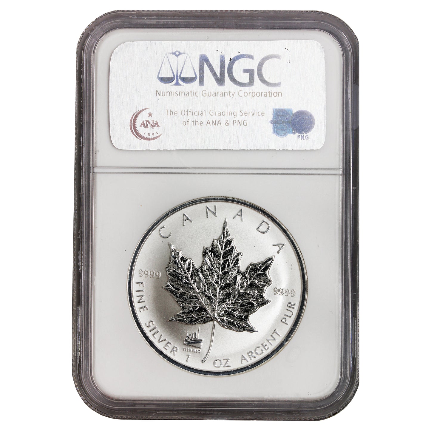 1998 Canada $5 Titanic Privy 1oz. Silver Maple NGC Cert. MS-69 (No Tax)