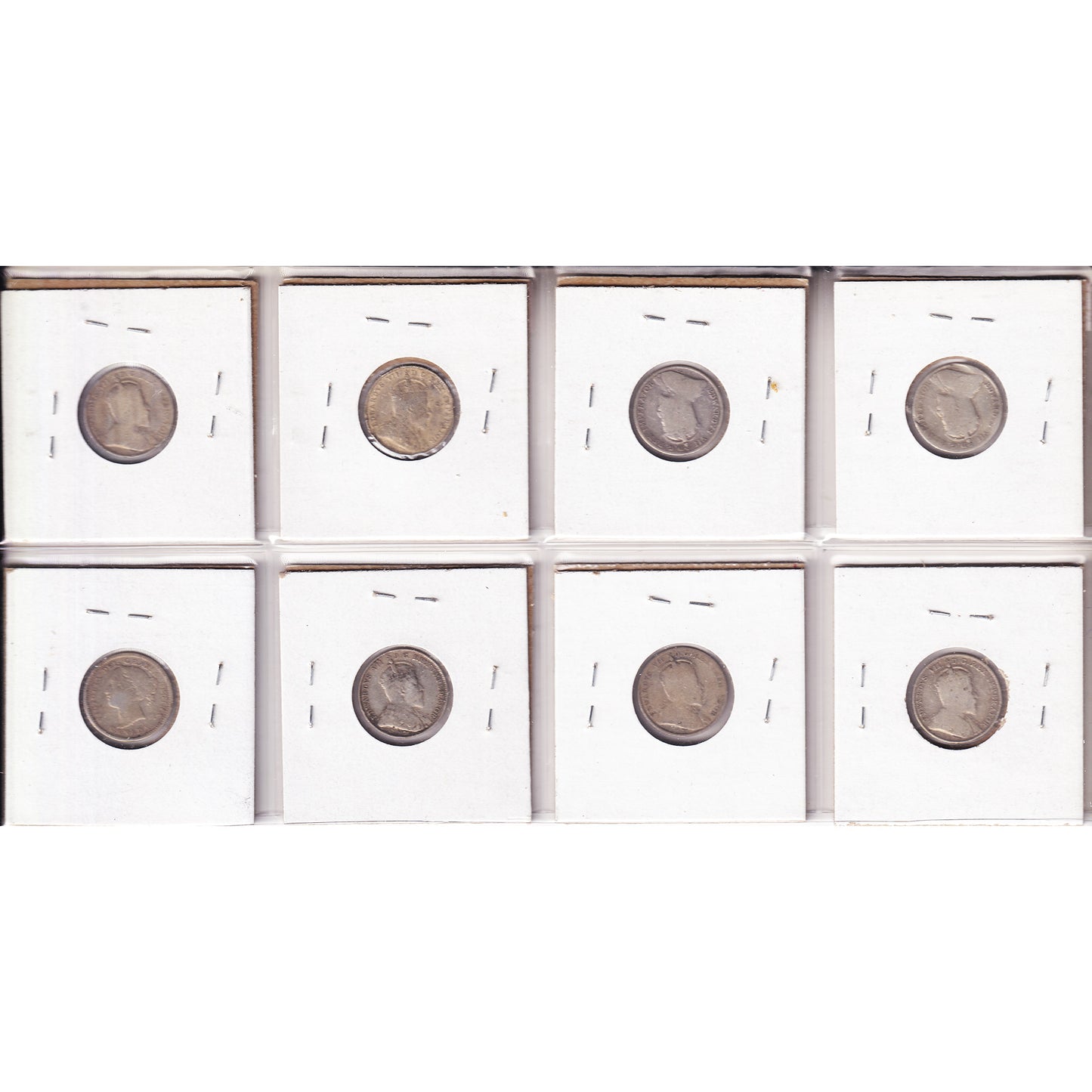 Lot of 8x 1901-1909 Canada 10-cents, AG to VG-F, 8Pcs. (Impaired)