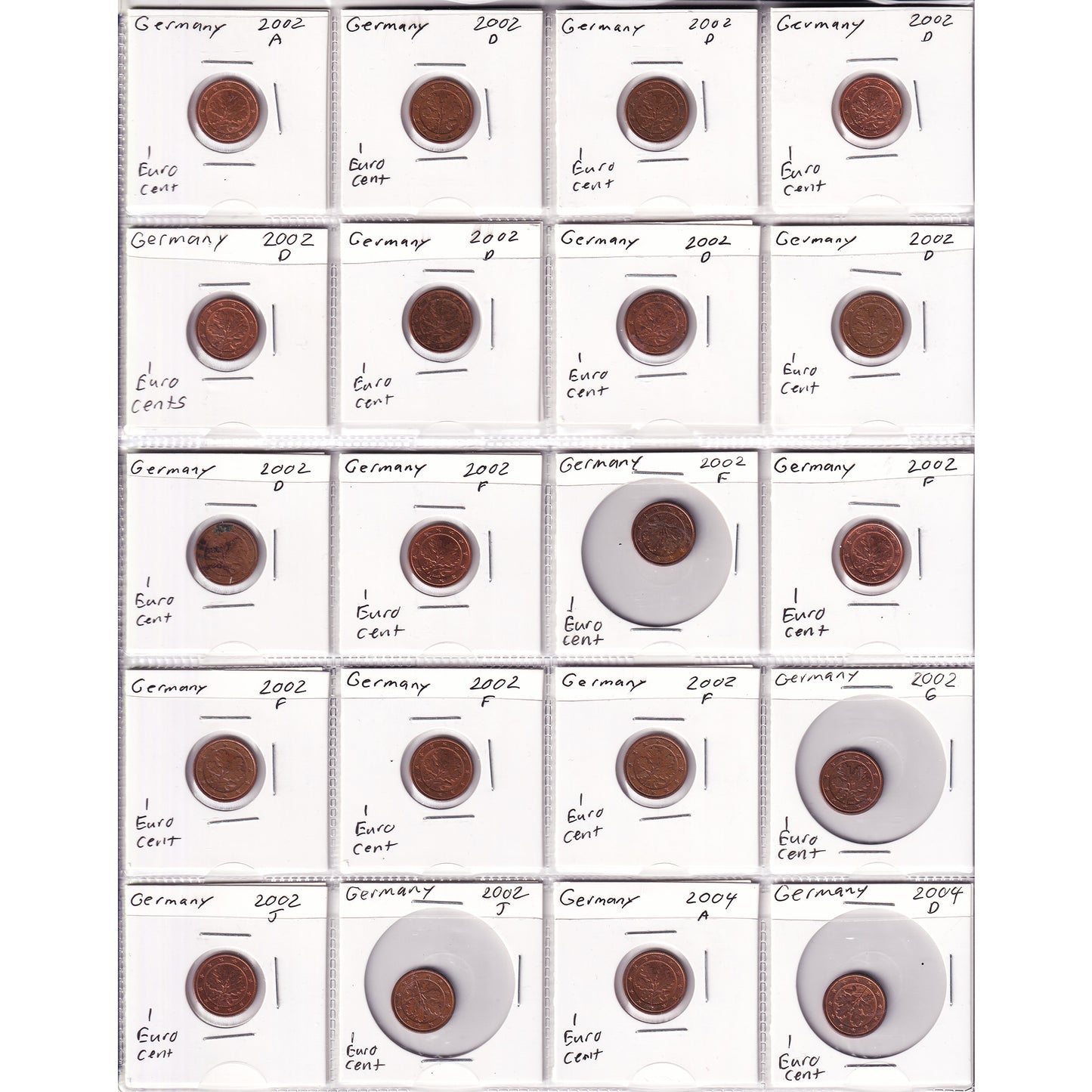 Lot of 140x 2002-2022 Germany Decimal Coins, 140Pcs. (Sold As Is)