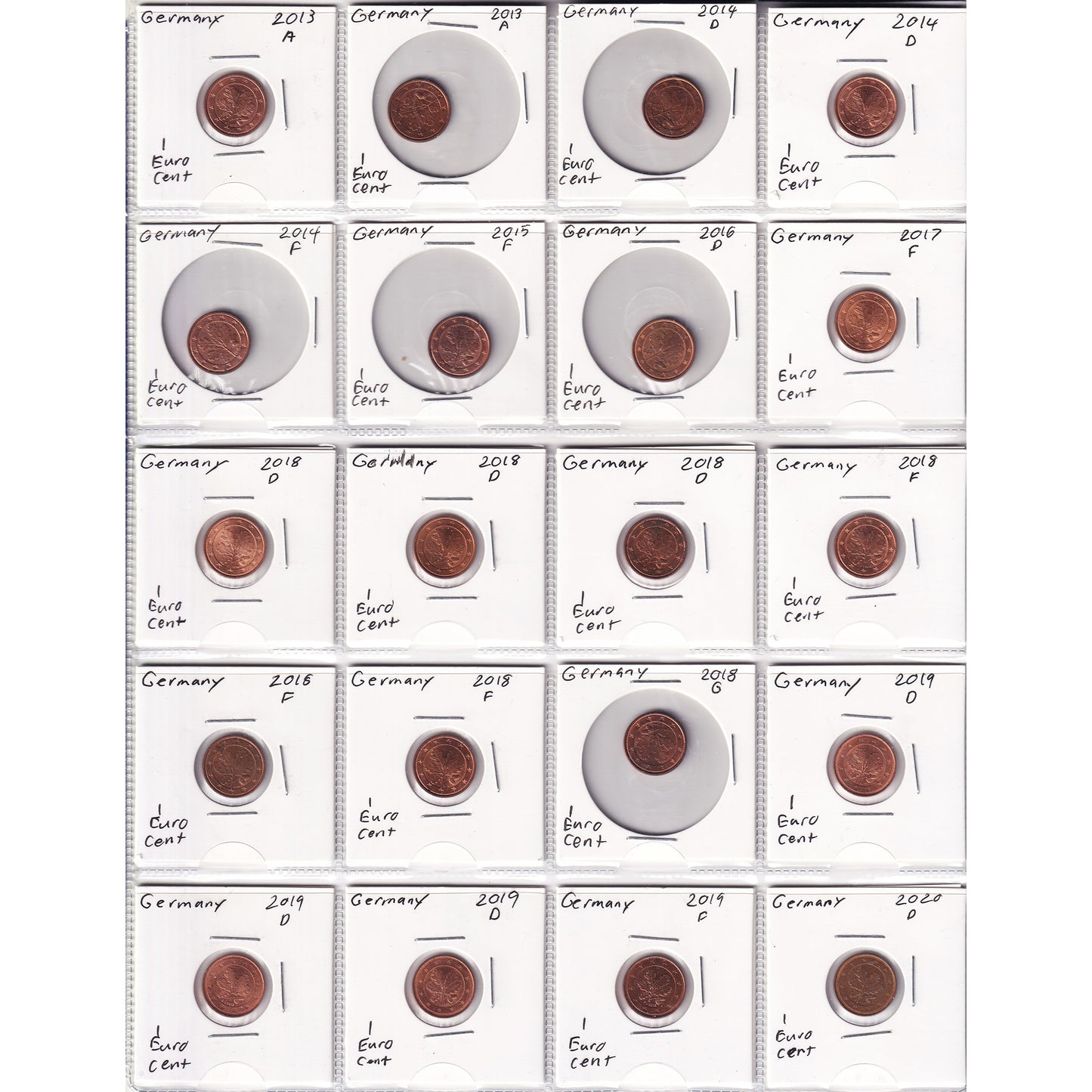 Lot of 140x 2002-2022 Germany Decimal Coins, 140Pcs. (Sold As Is)
