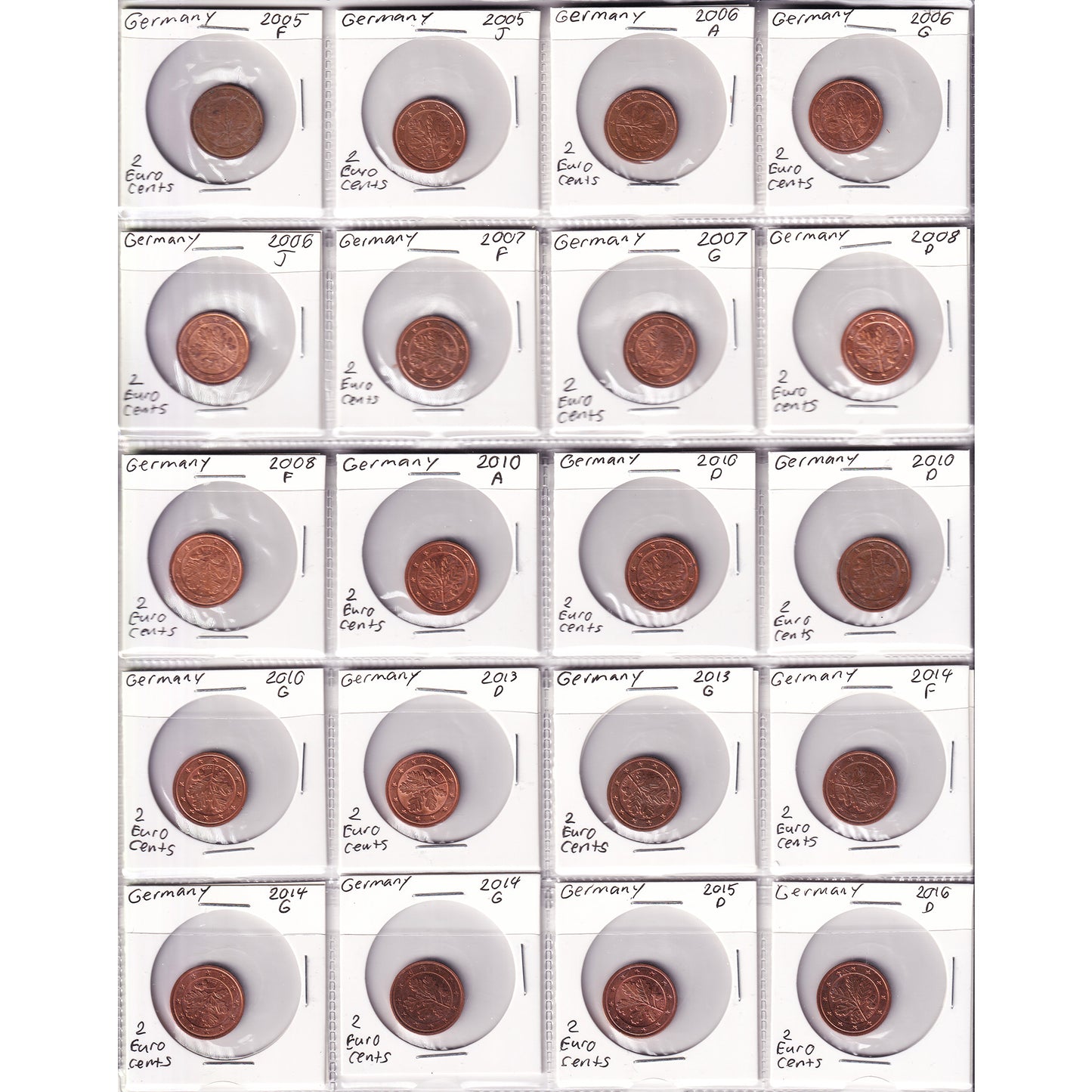 Lot of 140x 2002-2022 Germany Decimal Coins, 140Pcs. (Sold As Is)