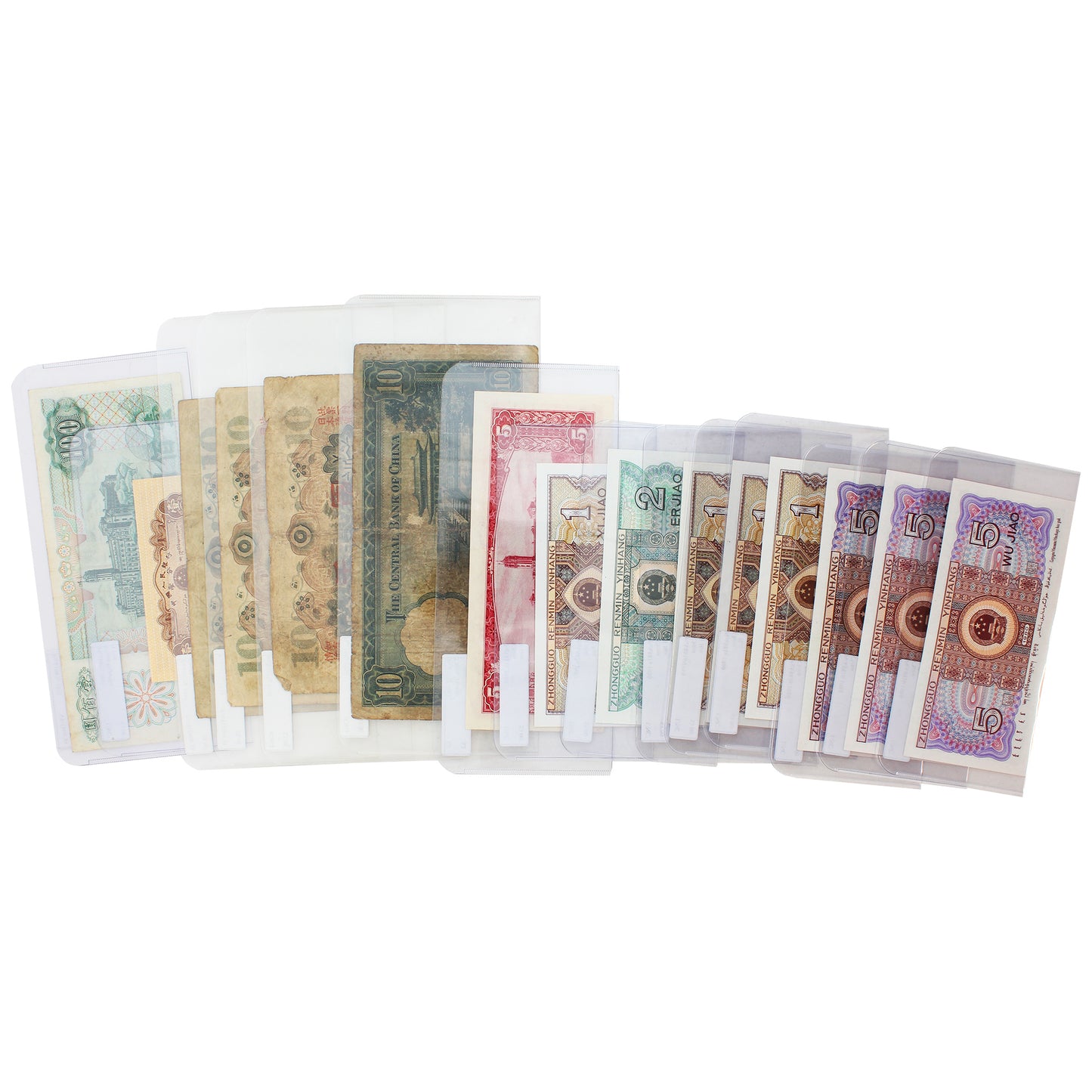 Lot of 15x Different China Banknotes, Circ to UNC, 15Pcs. (Dam'g)